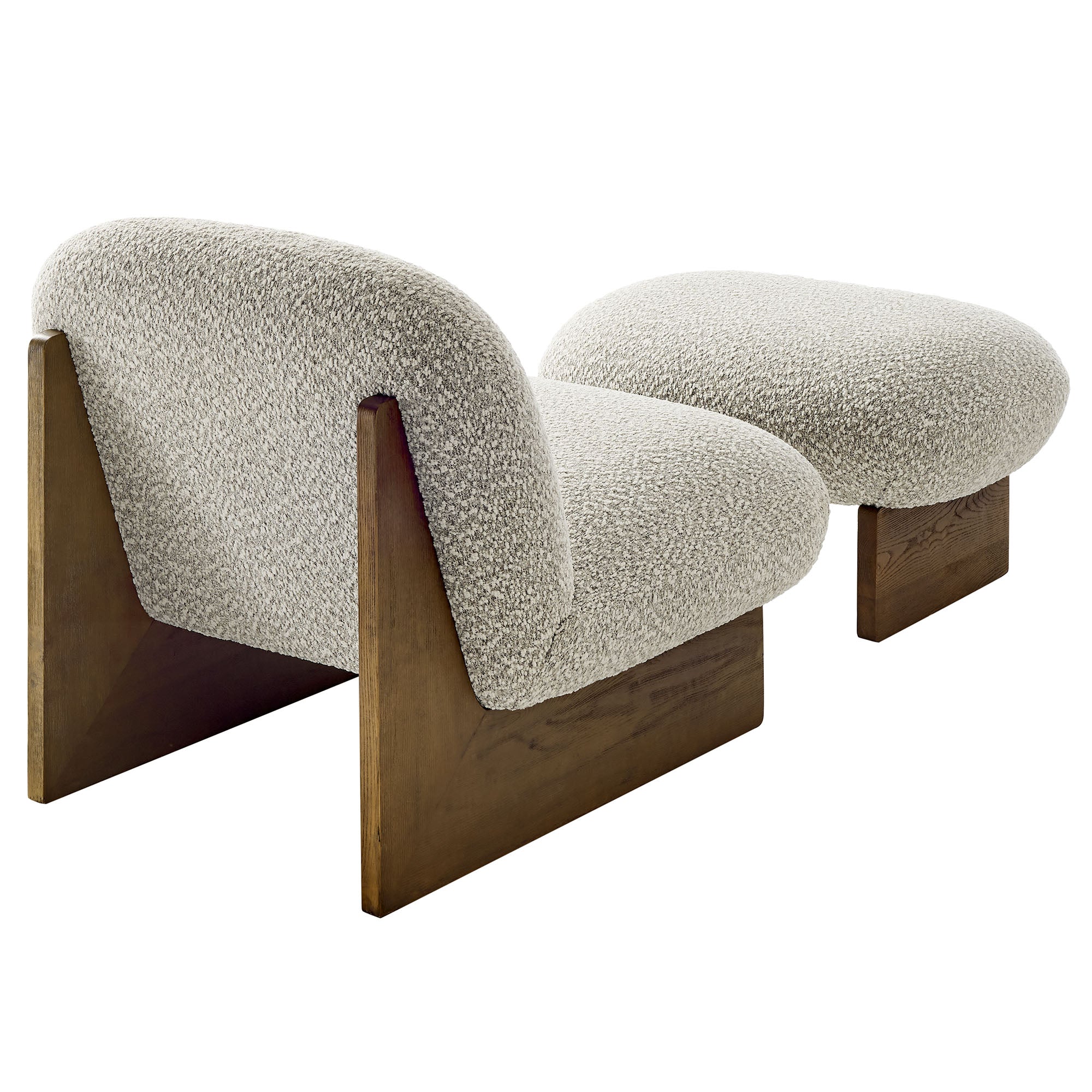 Loyal Boucle Fabric Accent Chair and Ottoman Set by Modway - Image 5