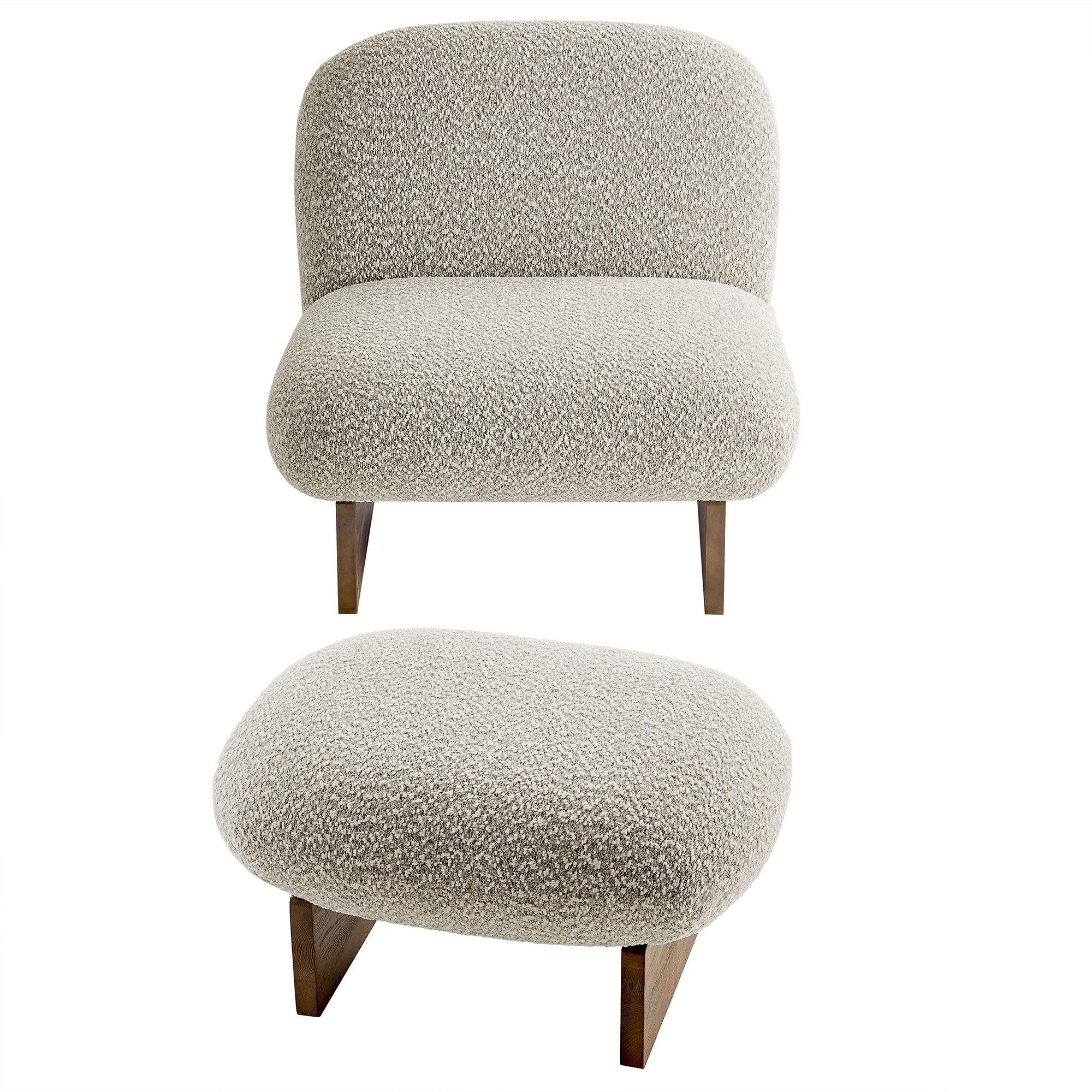 Loyal Boucle Fabric Accent Chair and Ottoman Set by Modway - Image 6