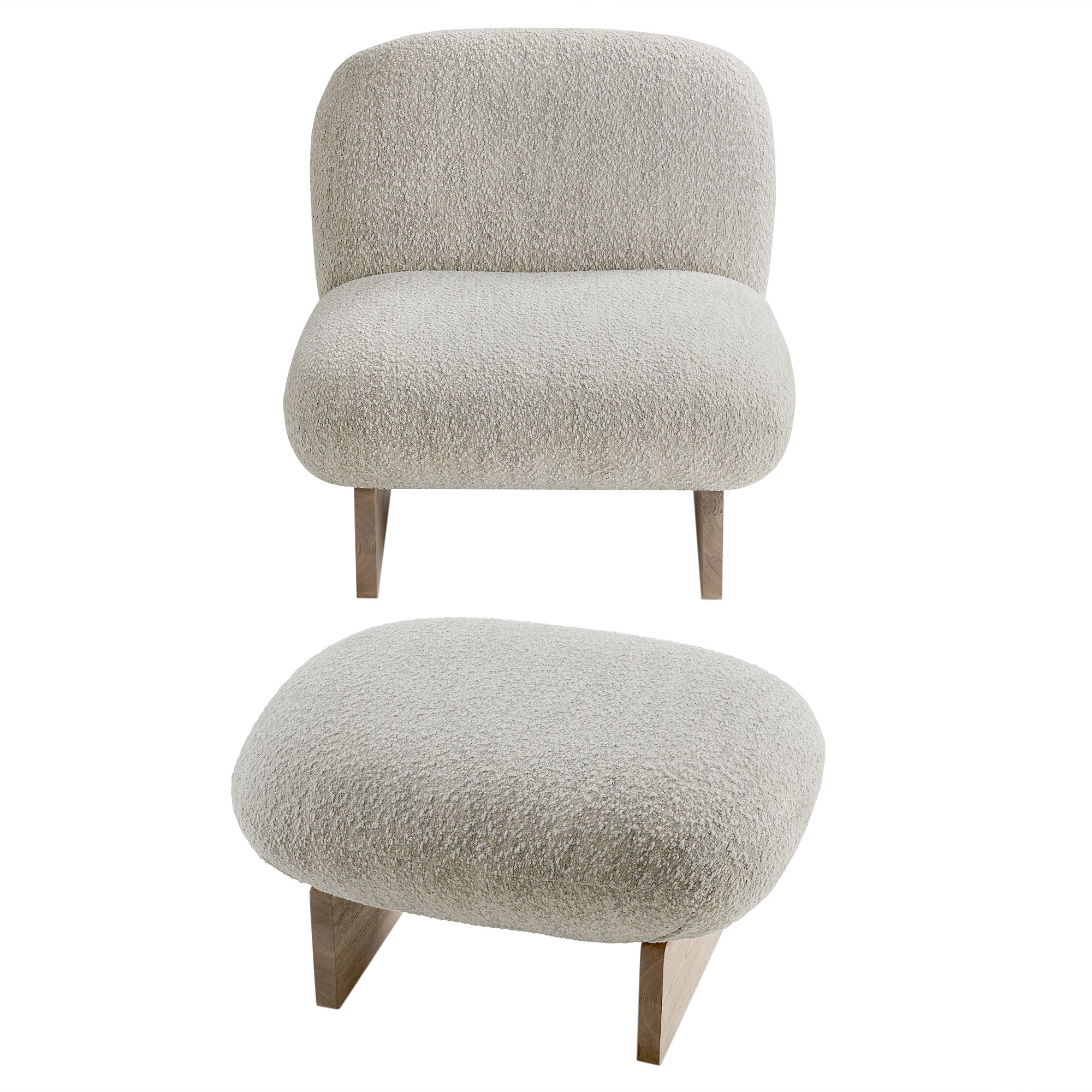 Loyal Boucle Fabric Accent Chair and Ottoman Set by Modway - Image 8