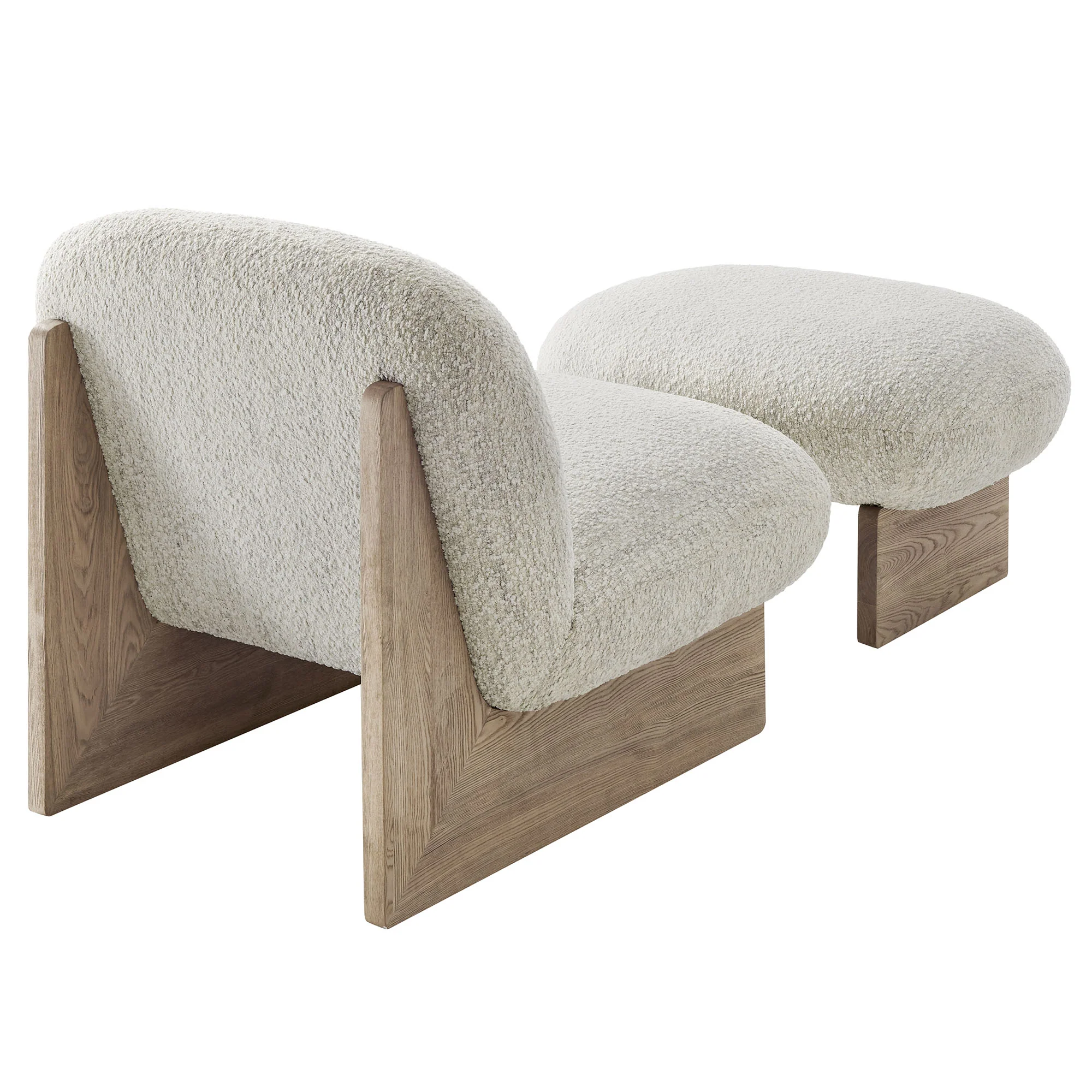 Loyal Boucle Fabric Accent Chair and Ottoman Set by Modway - Image 9