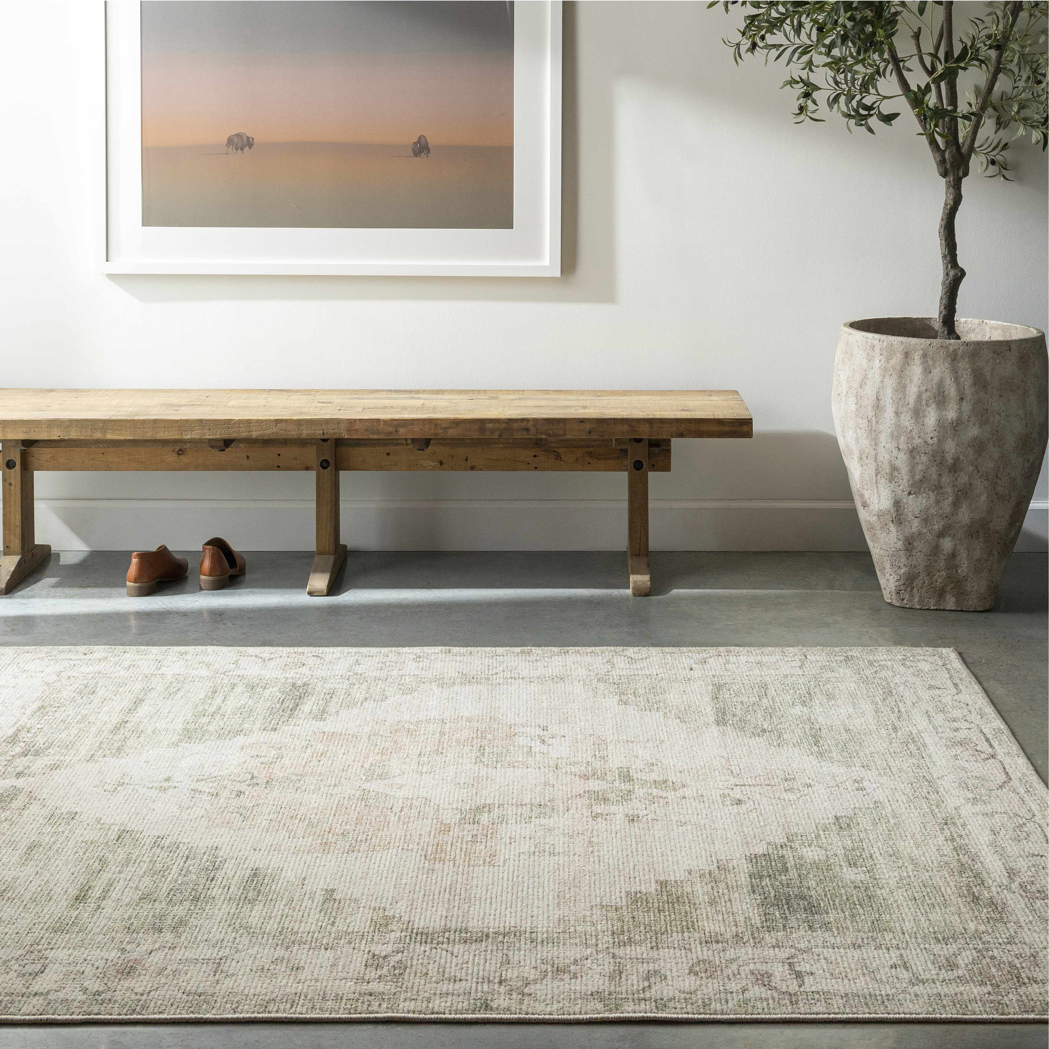 Luca Medallion Olive Area Rug - Image 2
