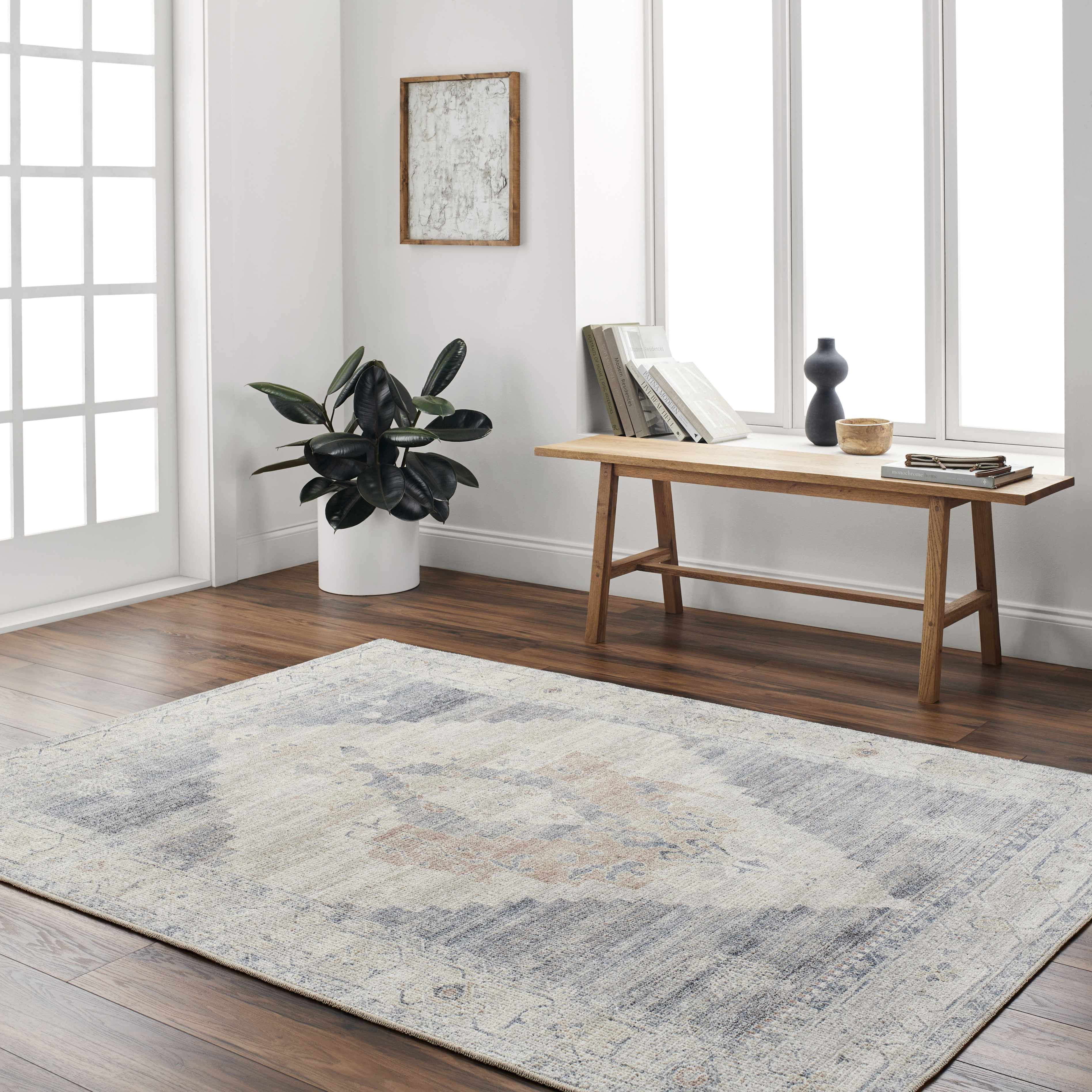 Luca Medallion Pewter Area Rug - Image 3