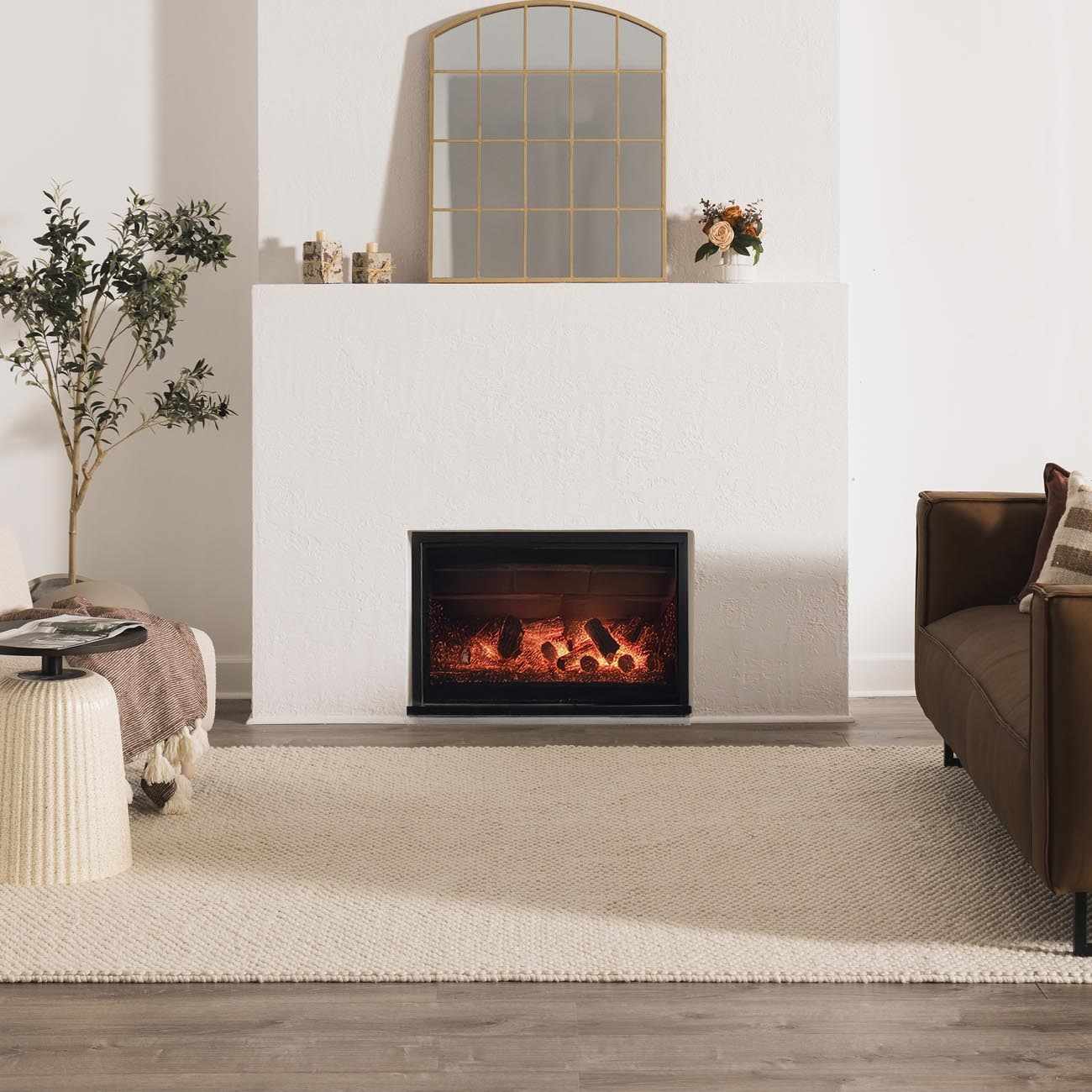 Lucerne Plain Cream Wool Rug LNE-1000 - Image 2