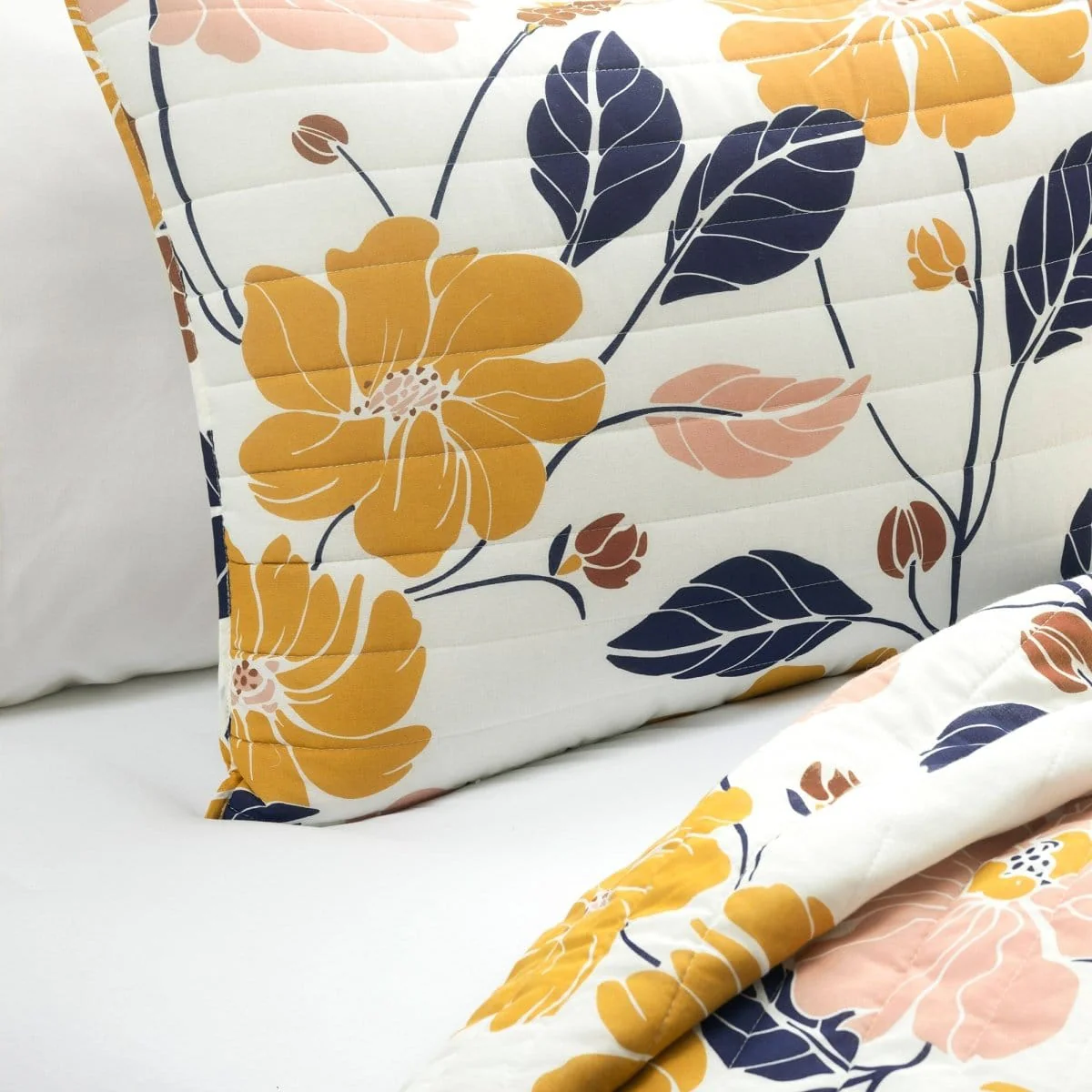 Lucia Abstract Floral Cotton Quilt Set - Image 4