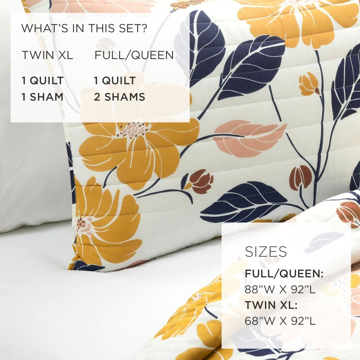 Lucia Abstract Floral Cotton Quilt Set - Image 9