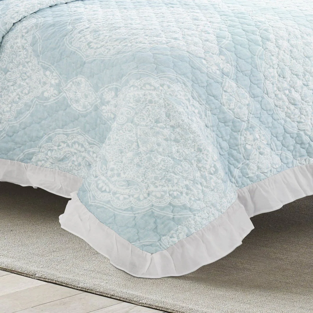 Lucianna Ruffle Edge Cotton Bedspread Set - Image 3