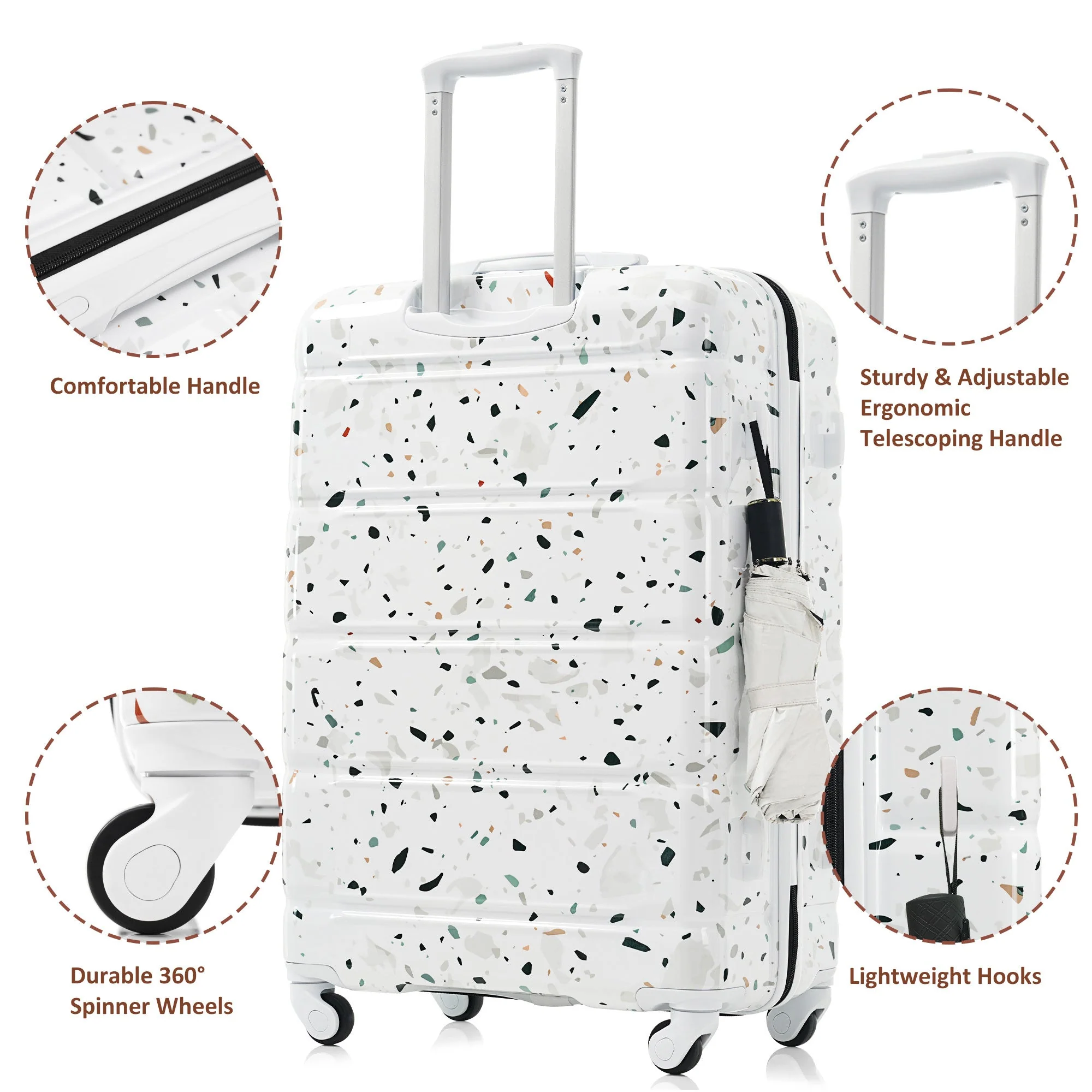 Luggage Set of 3 with USB Port and Spinner Wheels - Image 3