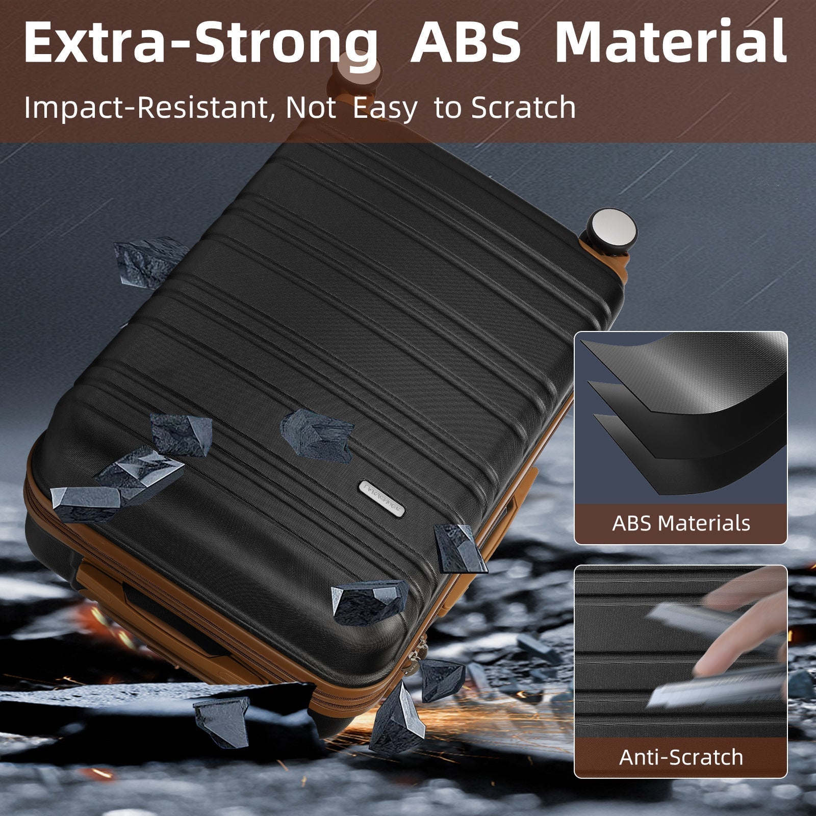 Luggage Sets 5 Piece with Duffel Bags Black - Image 4