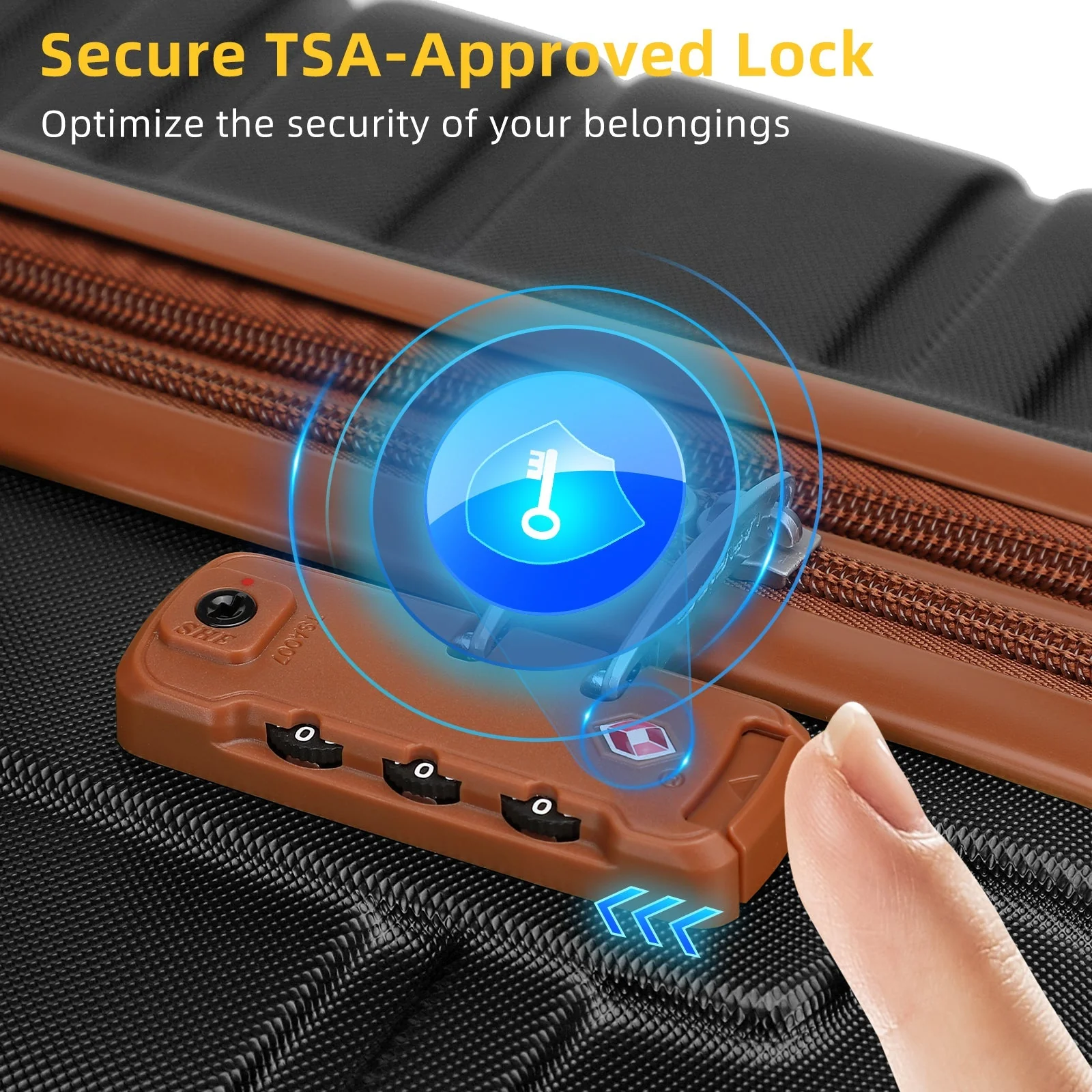 Luggage Sets 5 Piece with Duffel Bags Black - Image 6