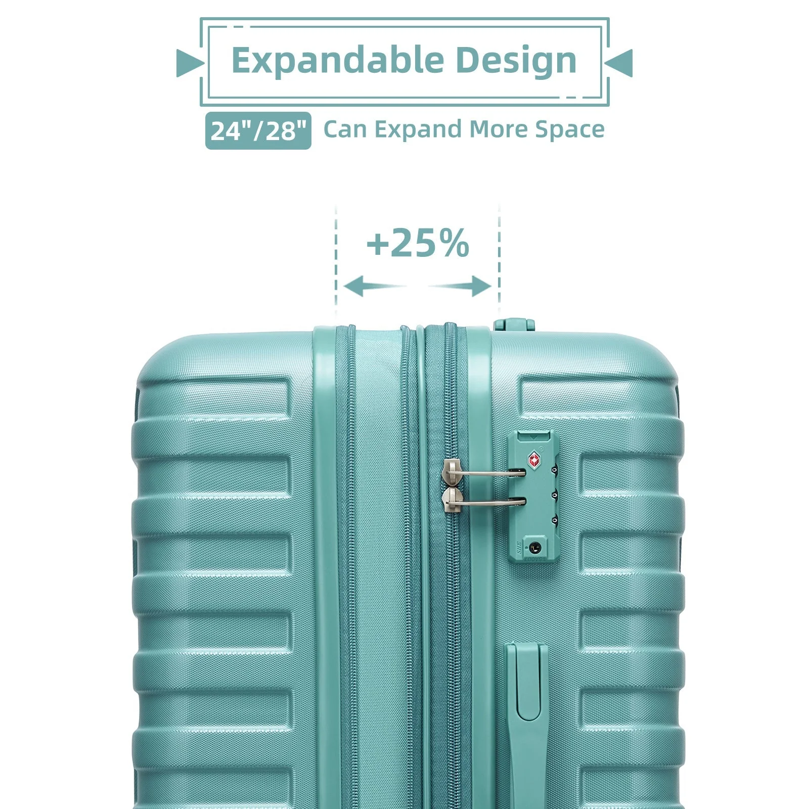 Luggage Sets 6 Piece with Duffel Bags Hardside Expandable Suitcases with Spinner Wheels Misty Blue - Image 5
