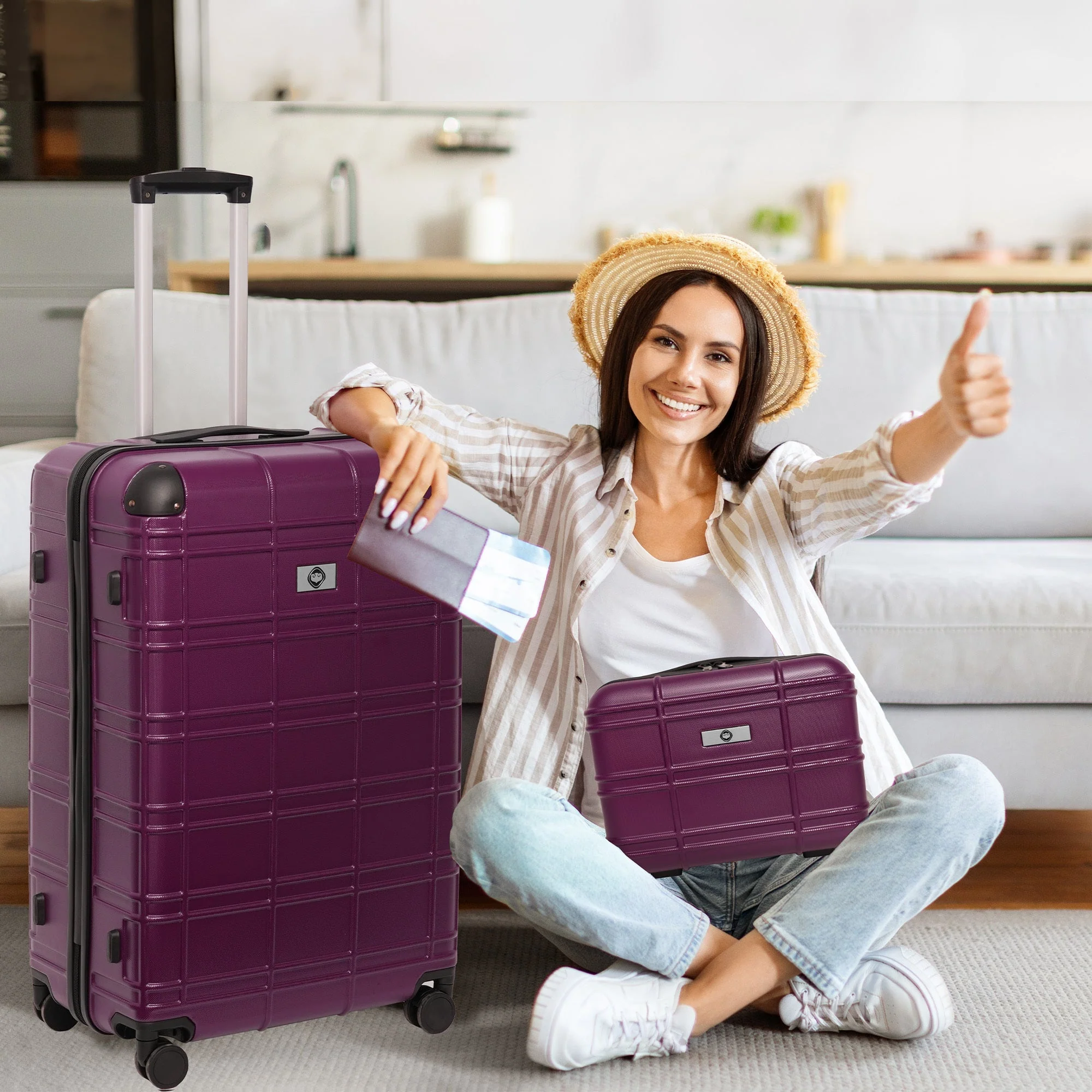 Luggage Sets ABS+PC Hardshell 4pcs Spinner Wheels with TSA Lock - Image 8