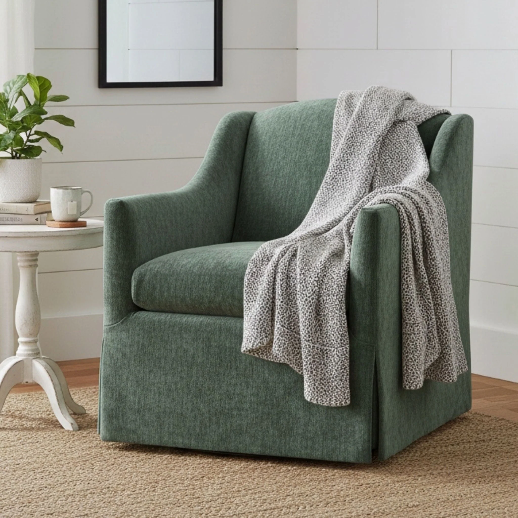 Luisa - Skirted Swivel Accent Chair - Image 11