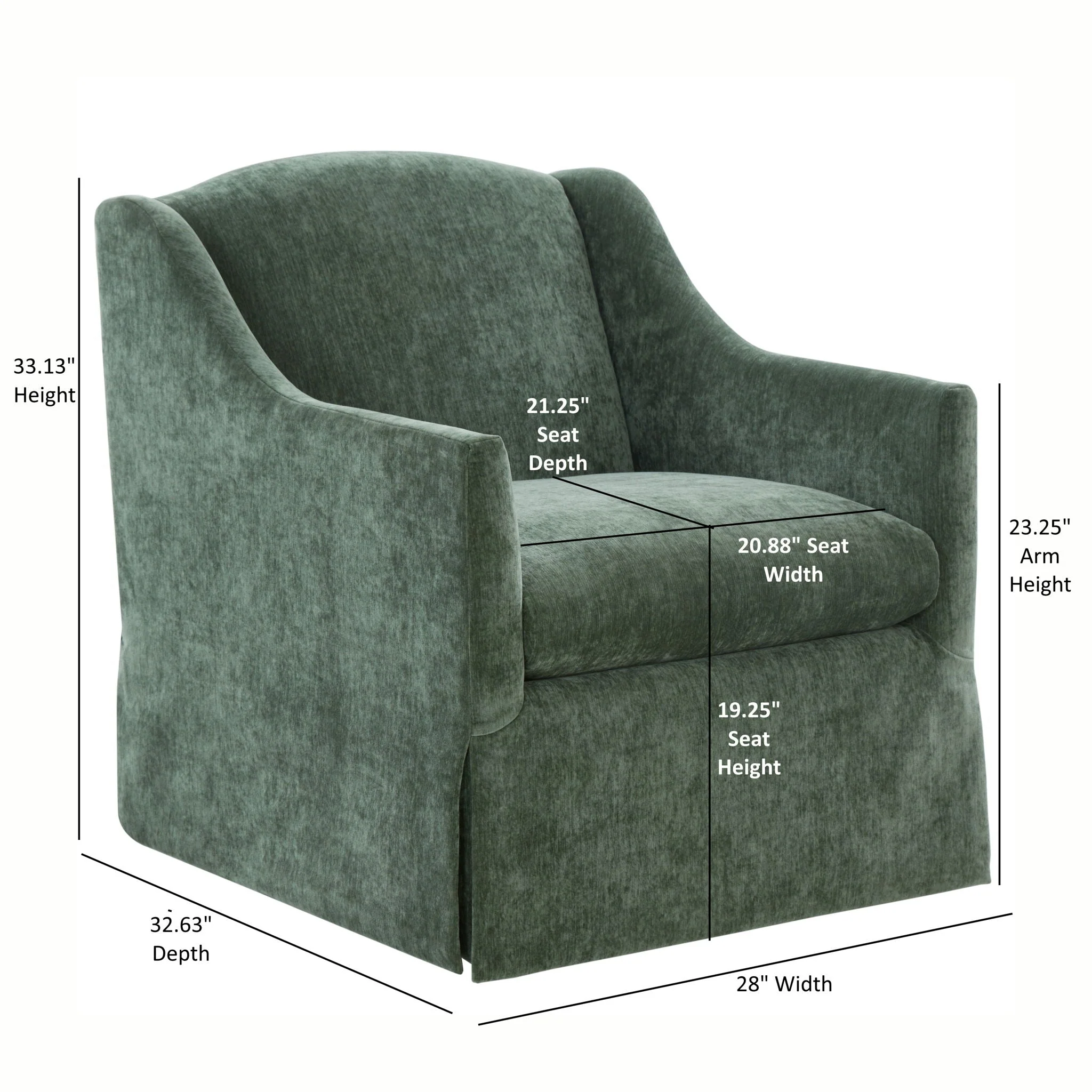 Luisa - Skirted Swivel Accent Chair - Image 12