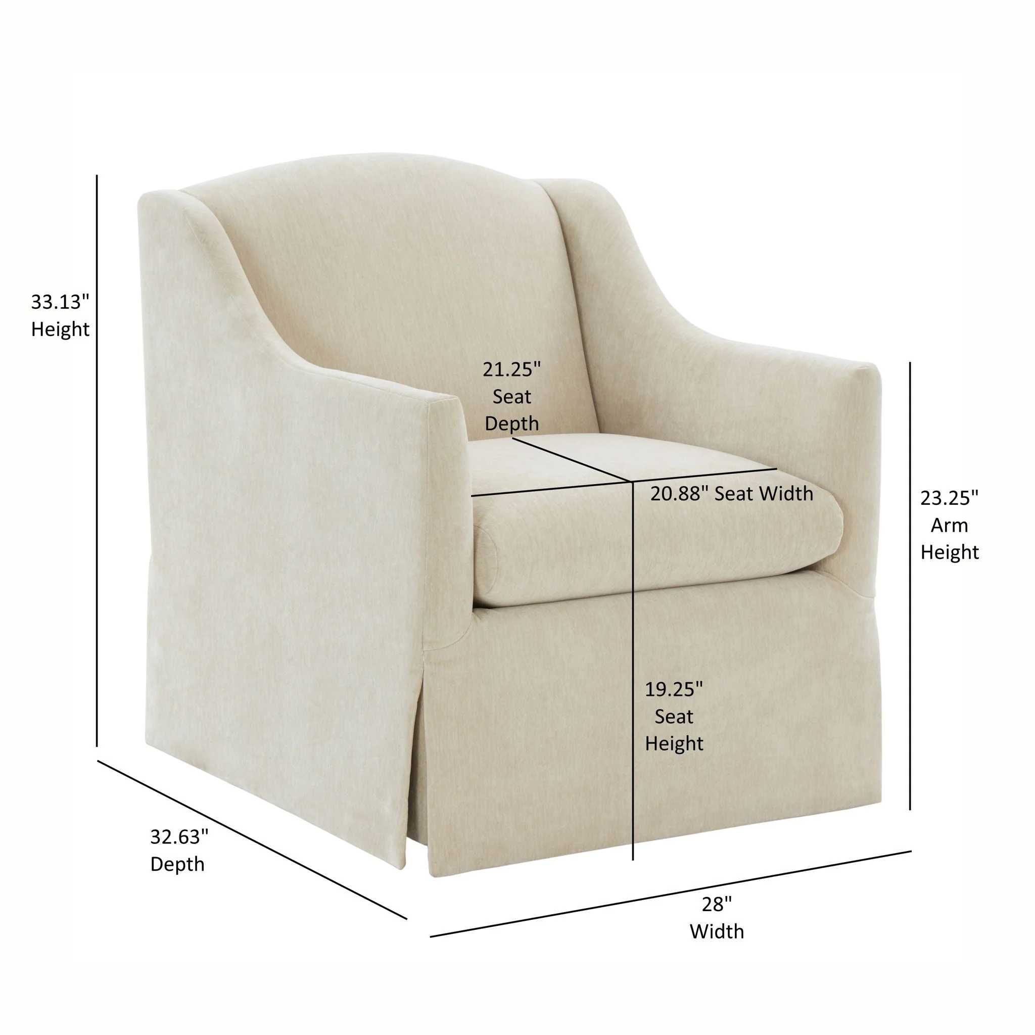 Luisa - Skirted Swivel Accent Chair - Image 4