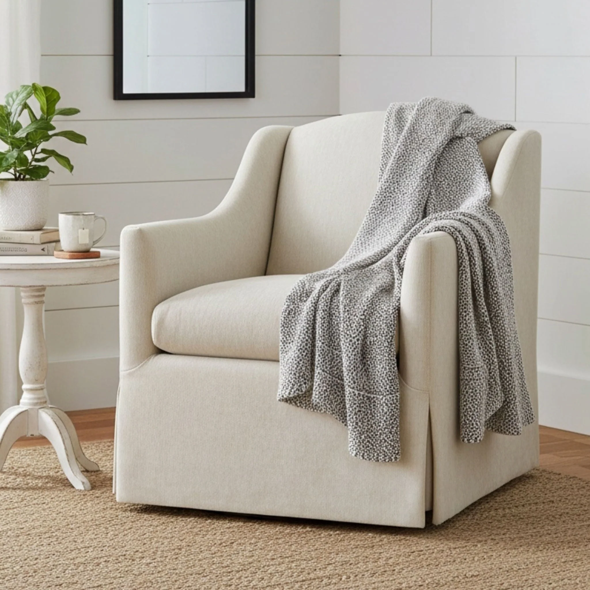 Luisa - Skirted Swivel Accent Chair - Image 5