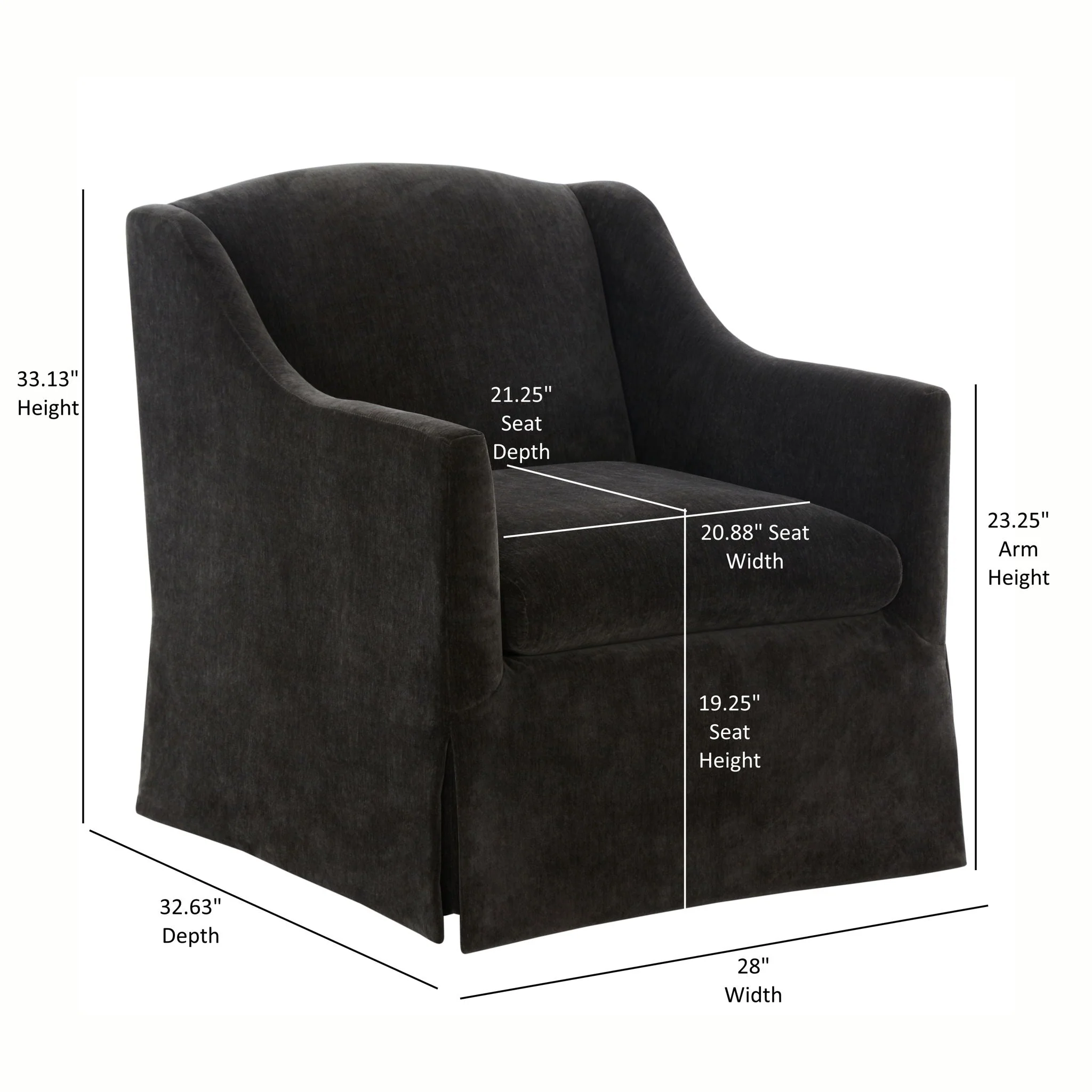 Luisa - Skirted Swivel Accent Chair - Image 6