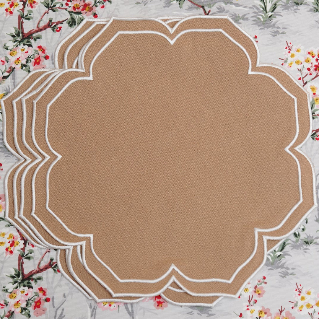 LUMERA BEIGE WAVY EDGE FABRIC PLACEMAT - Image 7