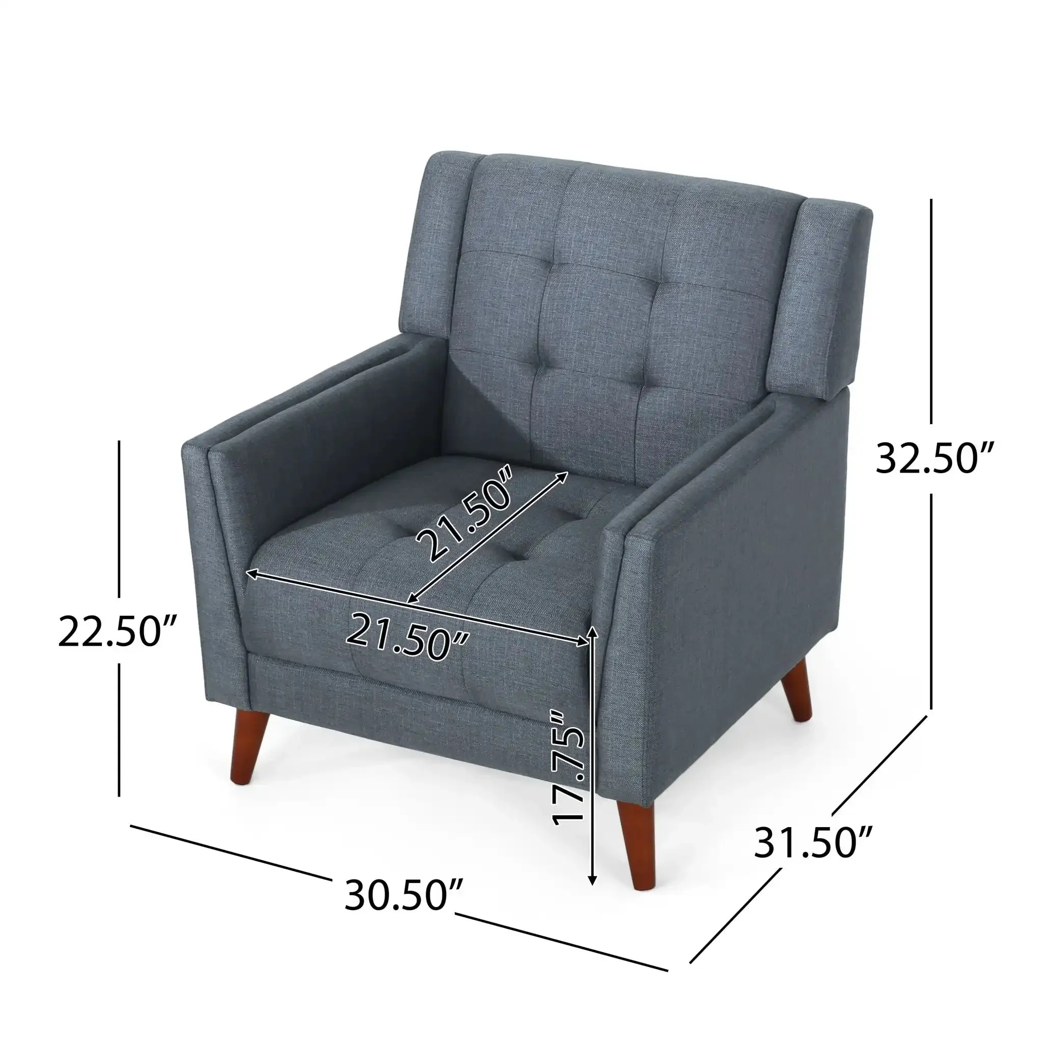 Luminaesque - Fabric Upholstered Armchair With Tufted Back - Image 14