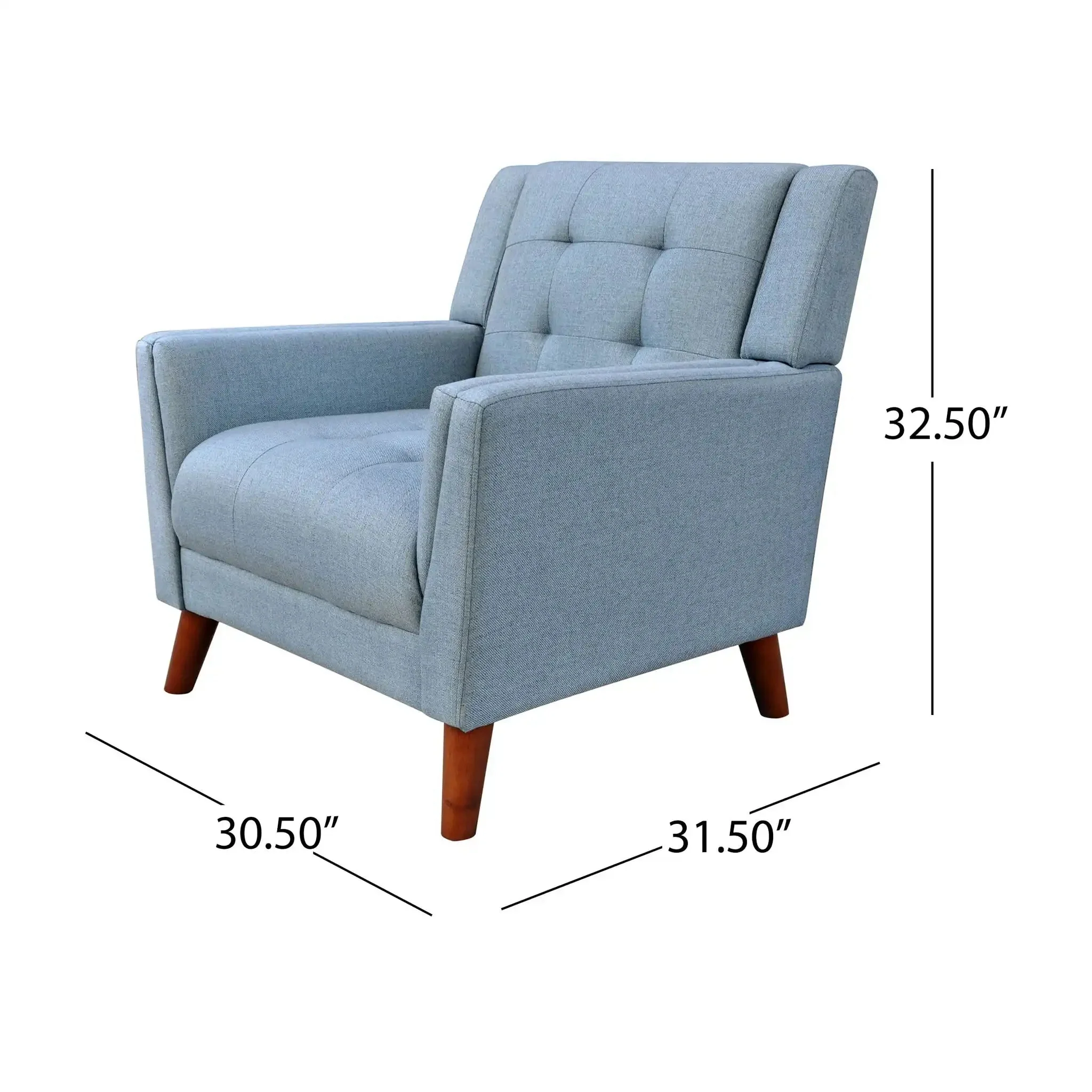 Luminaesque - Fabric Upholstered Armchair With Tufted Back - Image 7