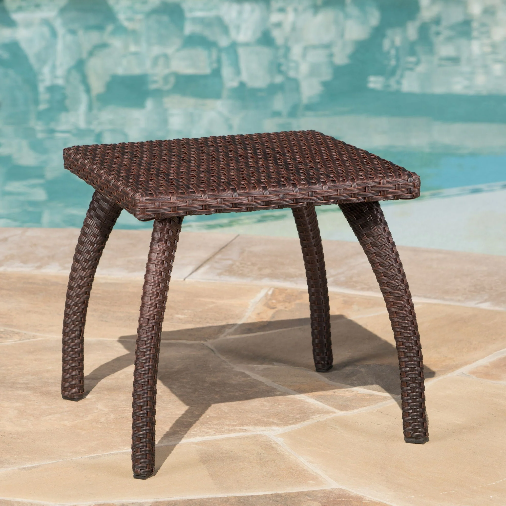 Luminant - Outdoor Side Table With Iron Frame - Brown - Image 3