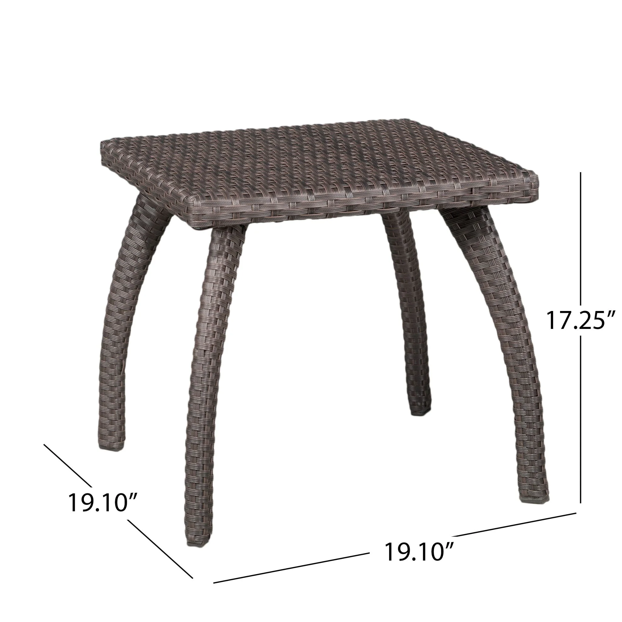 Luminant - Outdoor Side Table With Iron Frame - Brown - Image 4