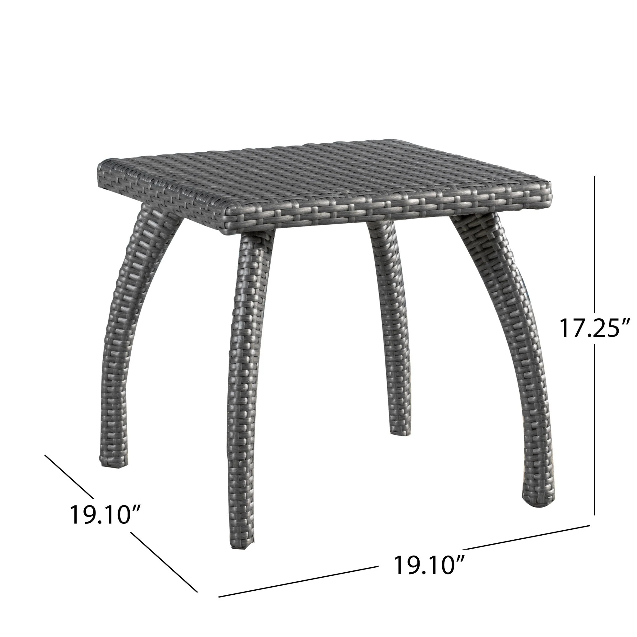 Luminant Outdoor Side Table with Iron Frame - Gray - Image 2