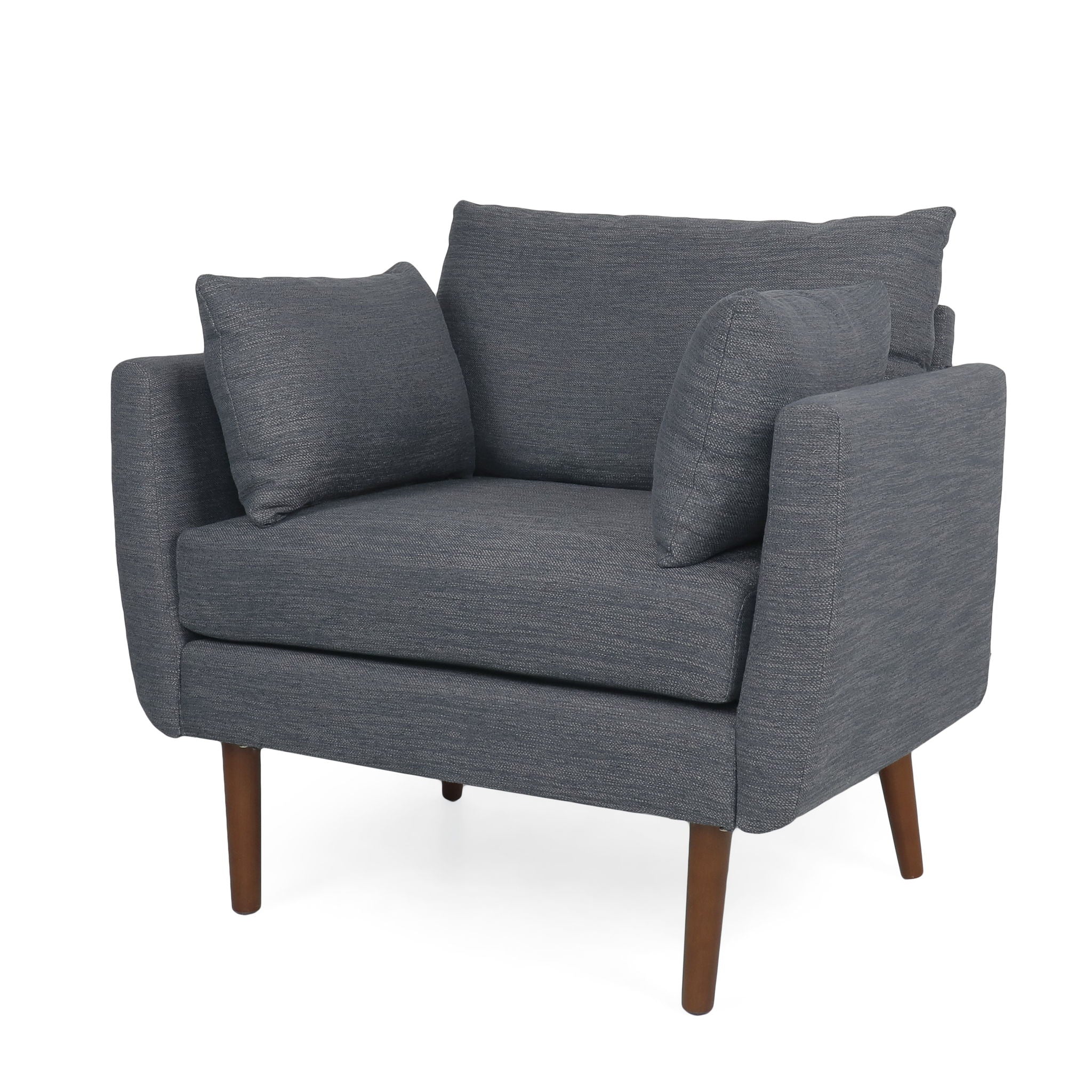 Luminate - Upholstered Fabric Club Chair With Tapered Legs And 2 Accent Pillows - Image 2