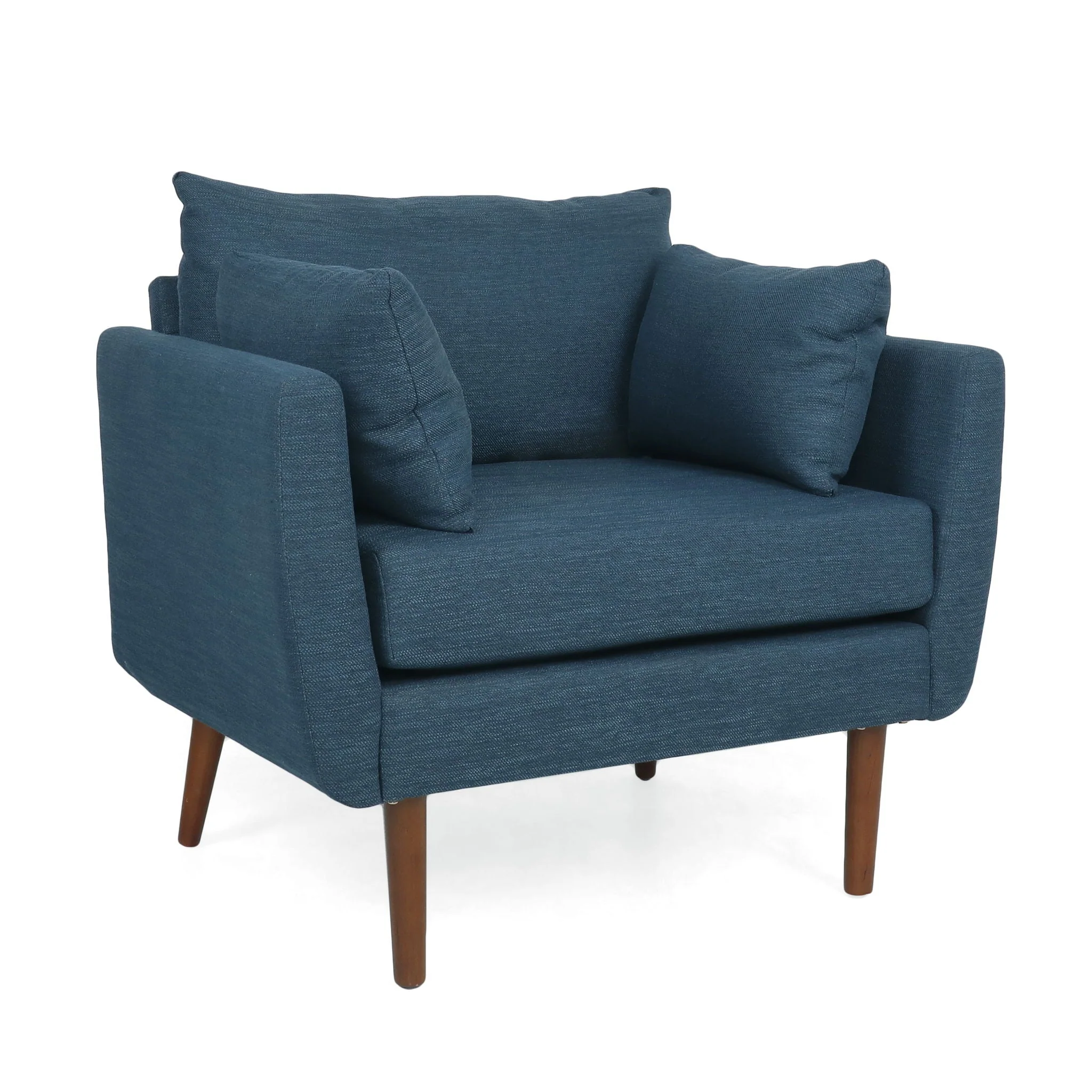 Luminate - Upholstered Fabric Club Chair With Tapered Legs And 2 Accent Pillows - Image 3