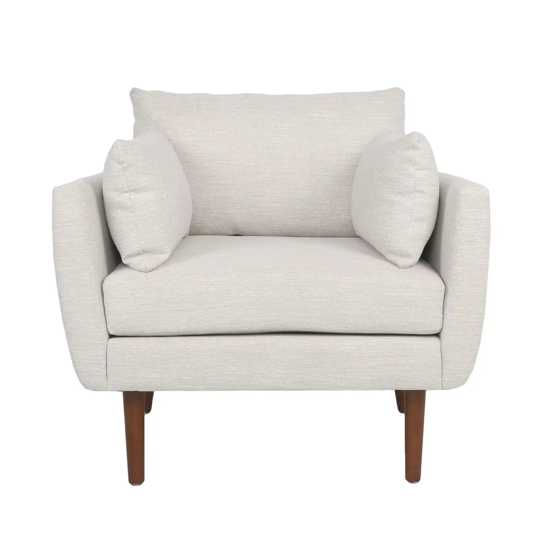 Luminate - Upholstered Fabric Club Chair With Tapered Legs And 2 Accent Pillows - Image 4