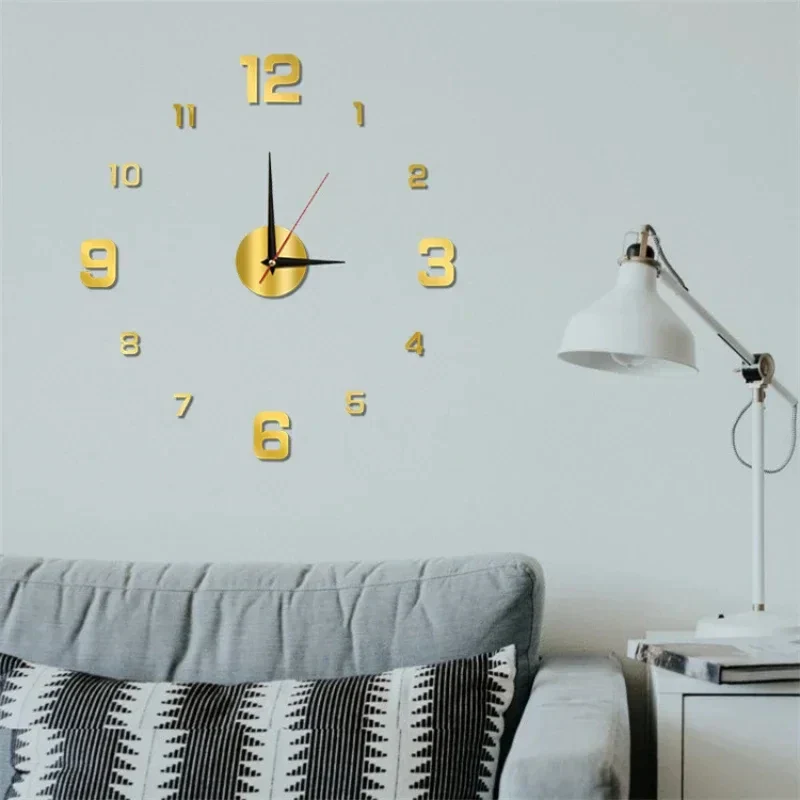 Luminous Digital Wall Clock Silent LED 3D DIY Modern Bedroom Living Room Decor - Image 3