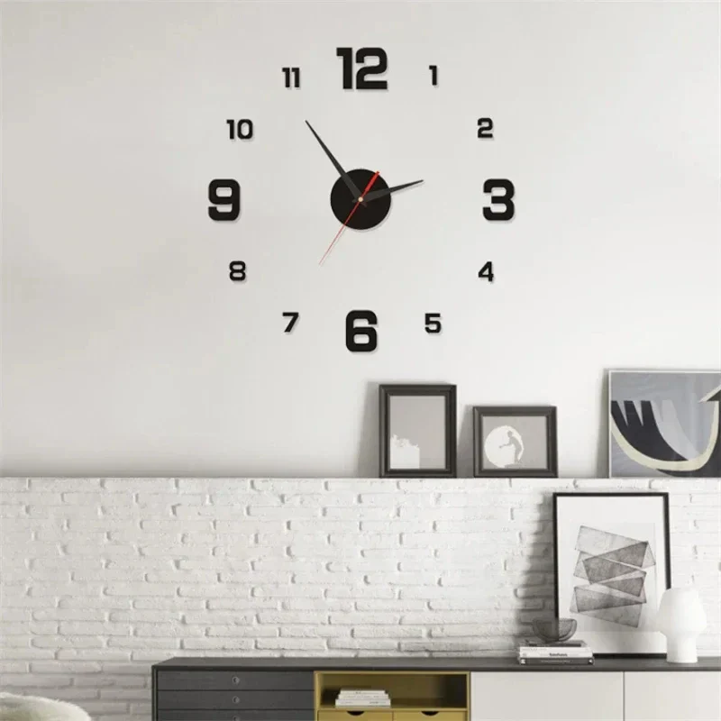 Luminous Digital Wall Clock Silent LED 3D DIY Modern Bedroom Living Room Decor - Image 4