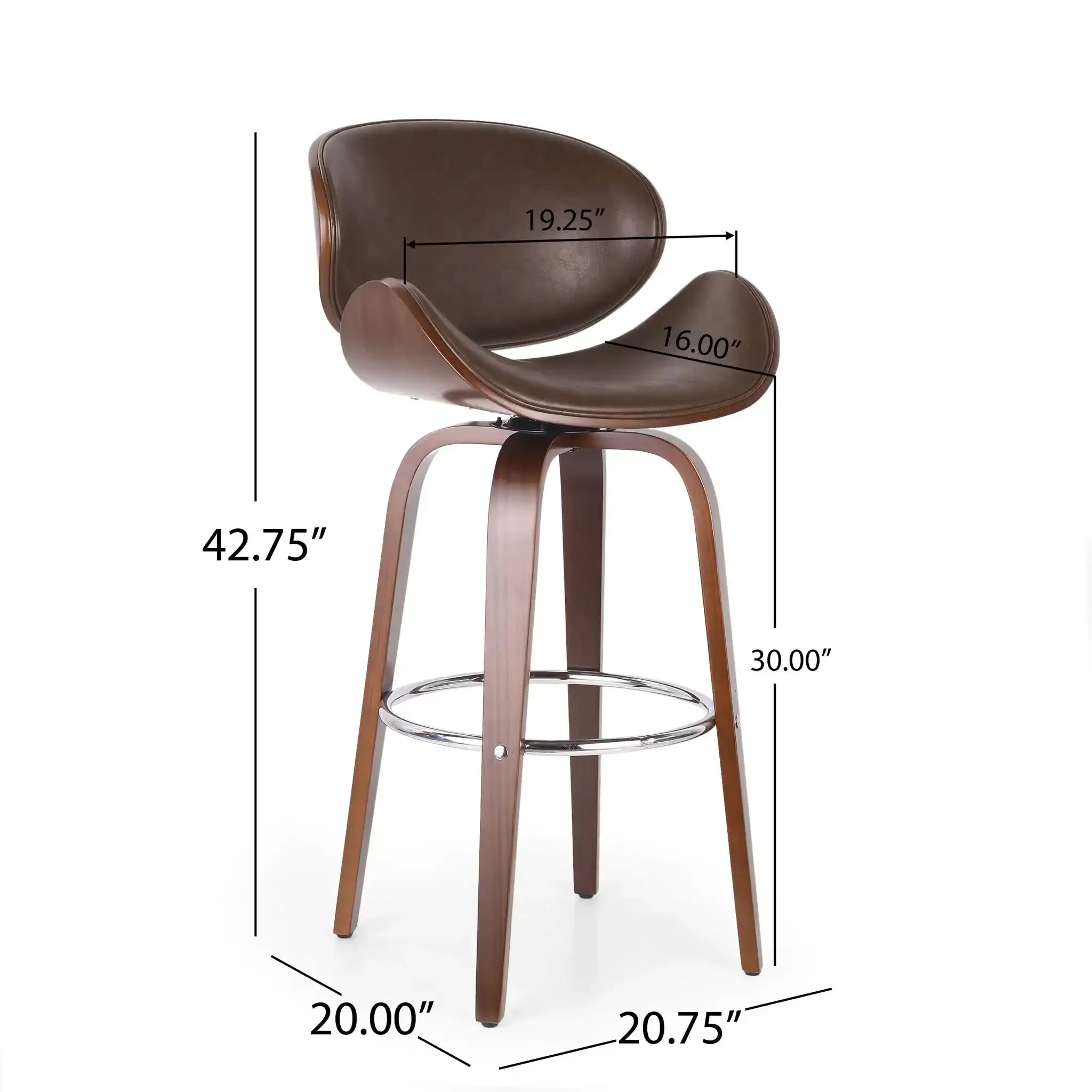 Lumos - Mid Century Modern Upholstered Swivel Barstool - Image 10