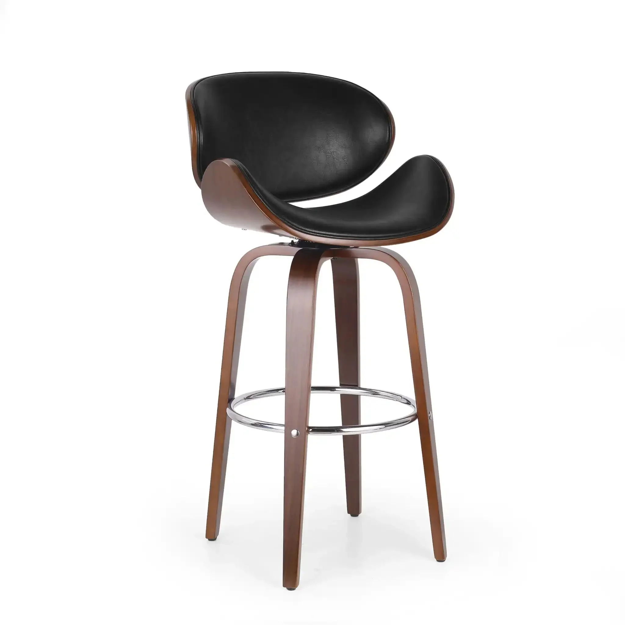 Lumos - Mid Century Modern Upholstered Swivel Barstool - Image 4