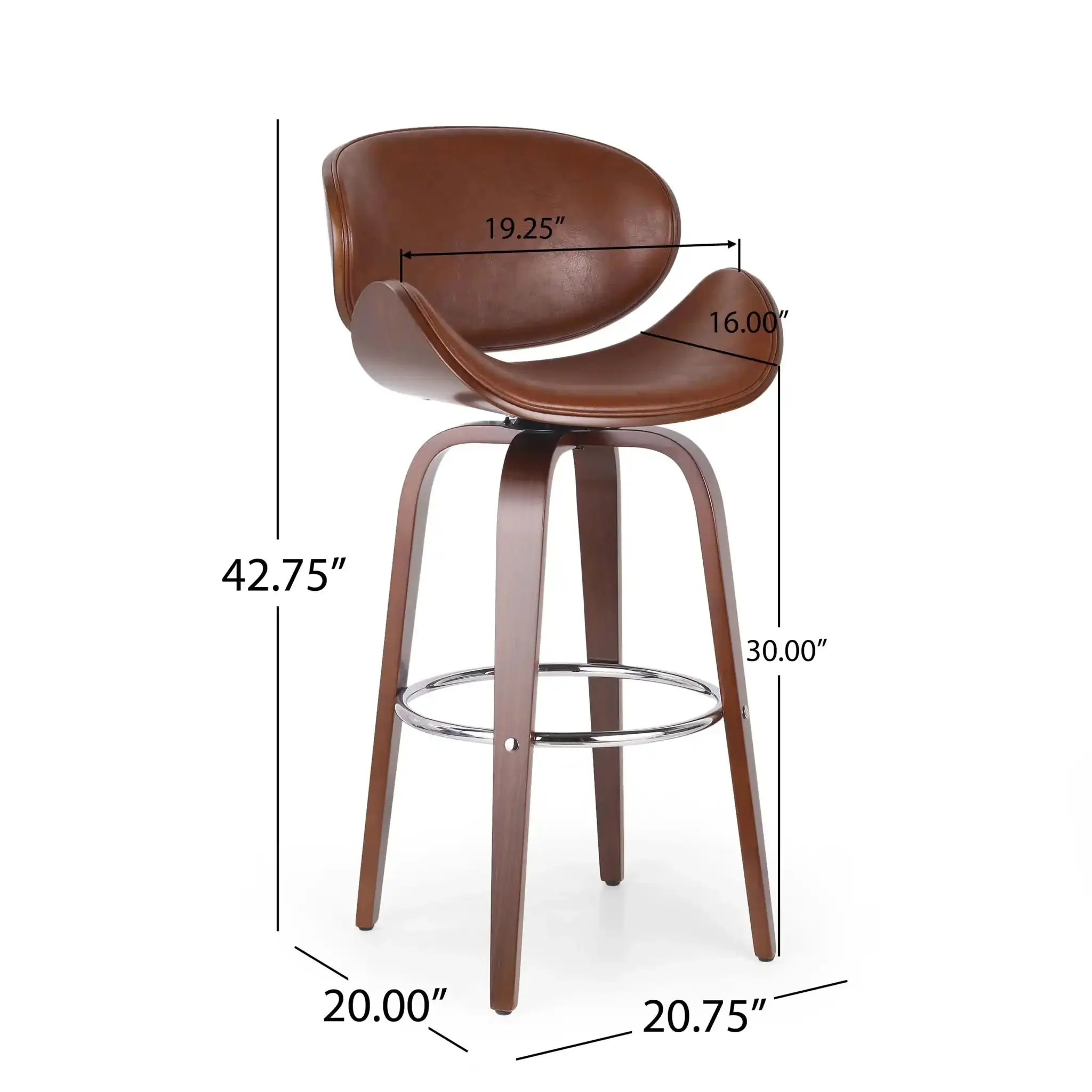 Lumos - Mid Century Modern Upholstered Swivel Barstool - Image 8