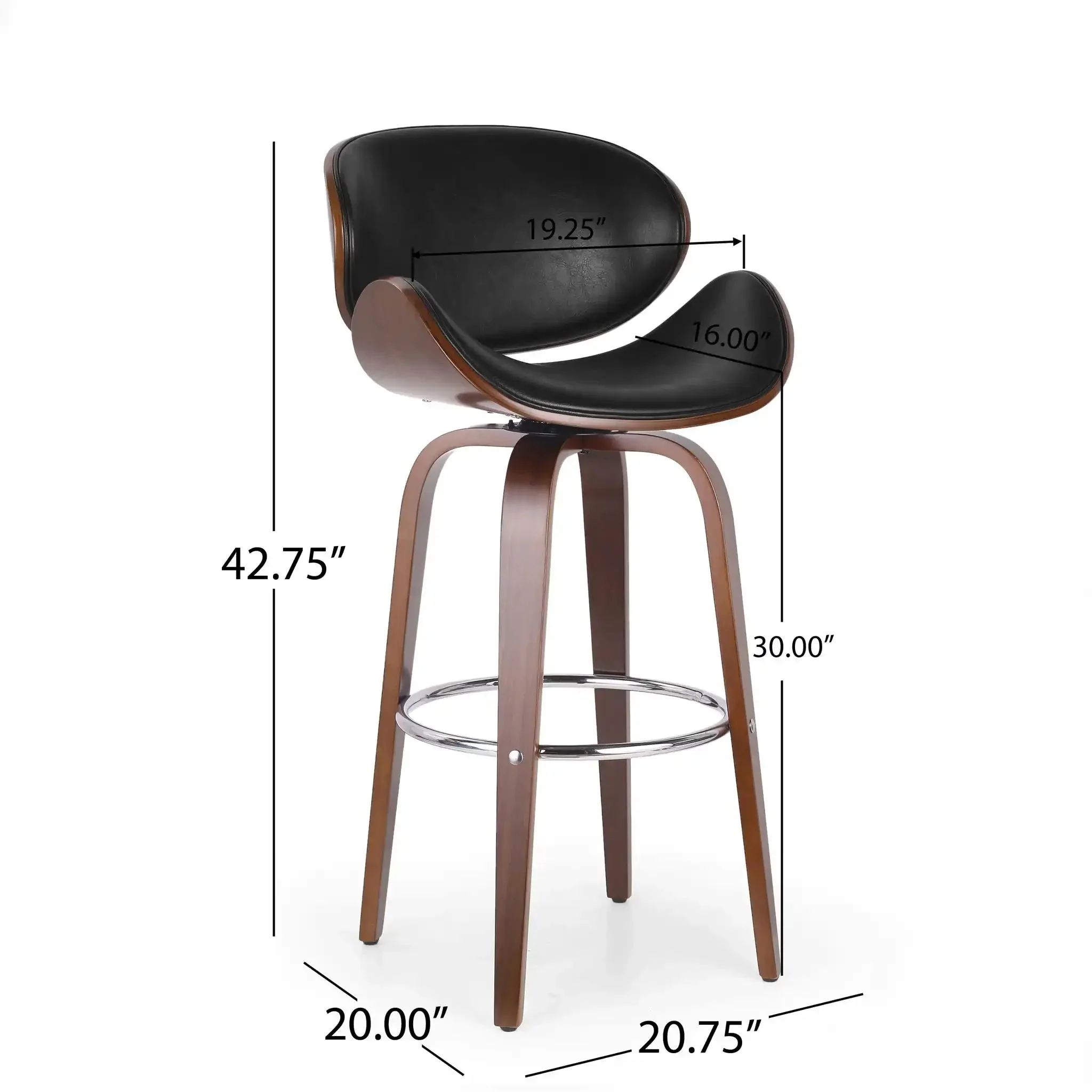 Lumos - Mid Century Modern Upholstered Swivel Barstool - Image 9