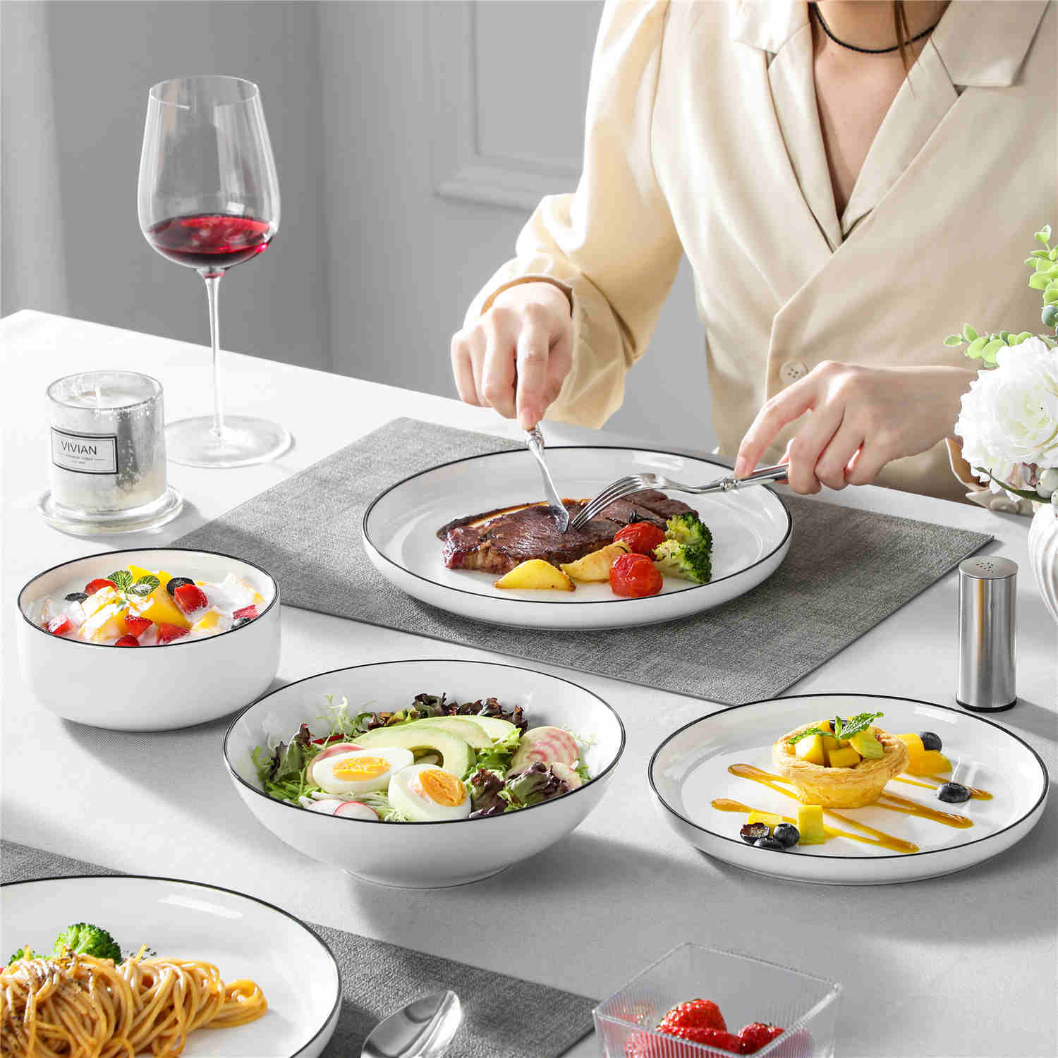 Luna 24 Piece Dinnerware Set - Image 16