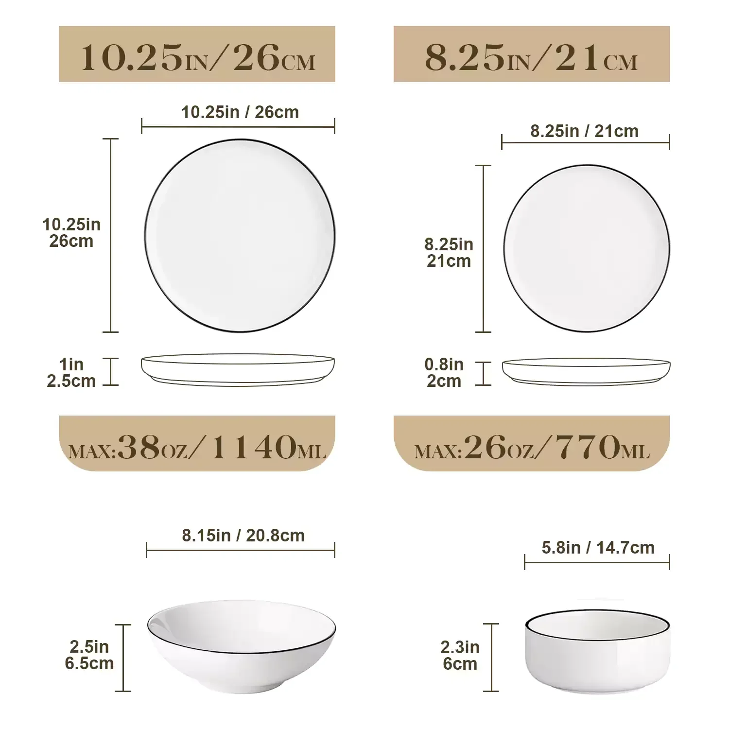Luna 24 Piece Dinnerware Set - Image 22