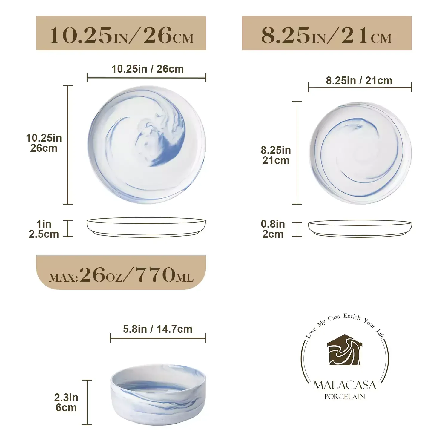 Luna 24 Piece Dinnerware Set for 8 - Image 23