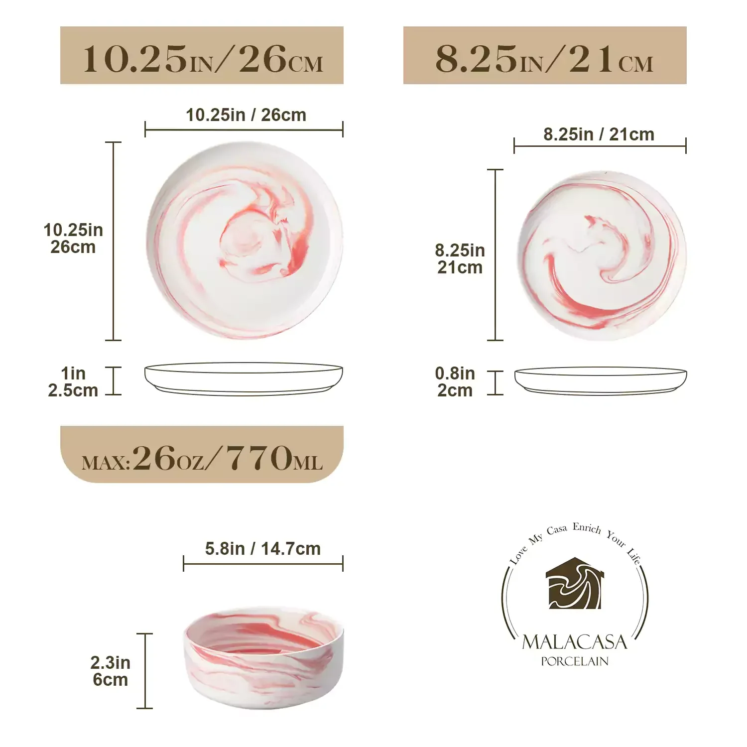 Luna 24 Piece Dinnerware Set for 8 - Image 29