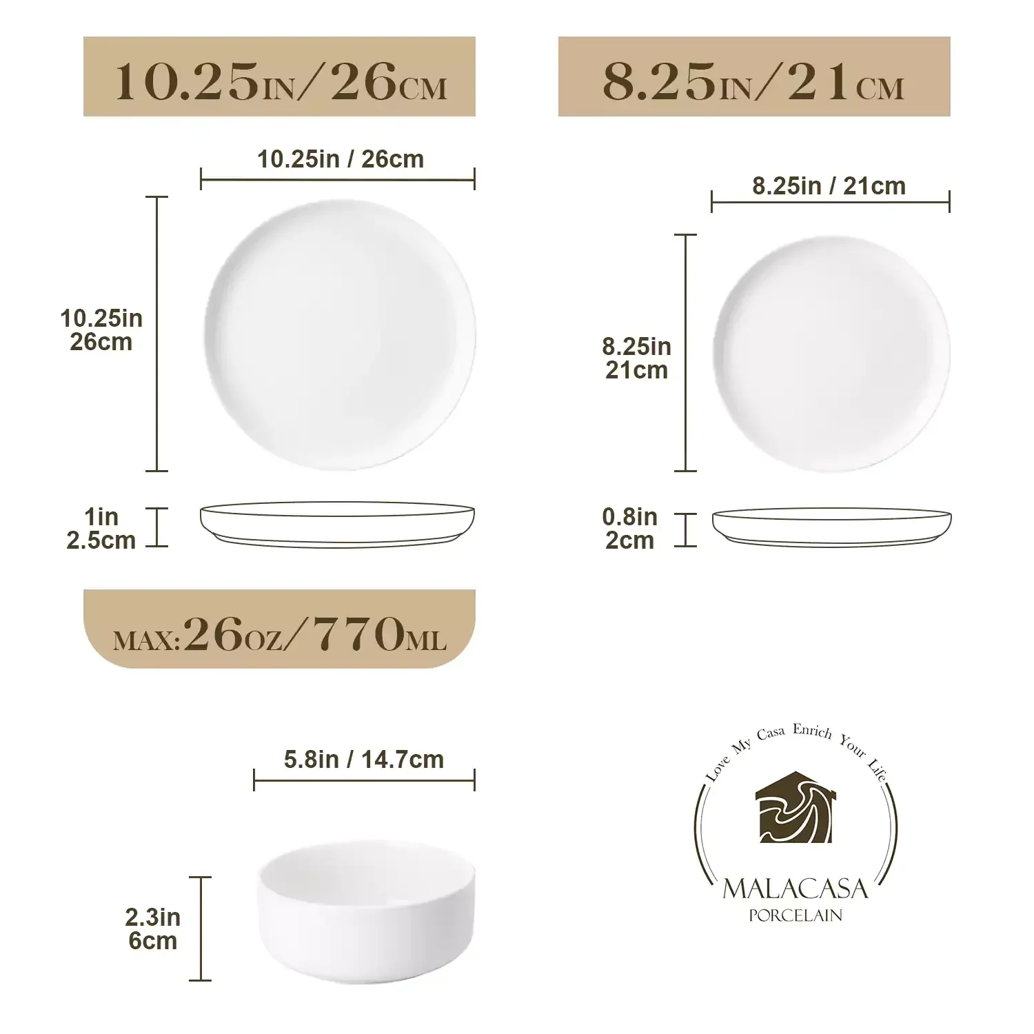 Luna 24 Piece Dinnerware Set for 8 - Image 6