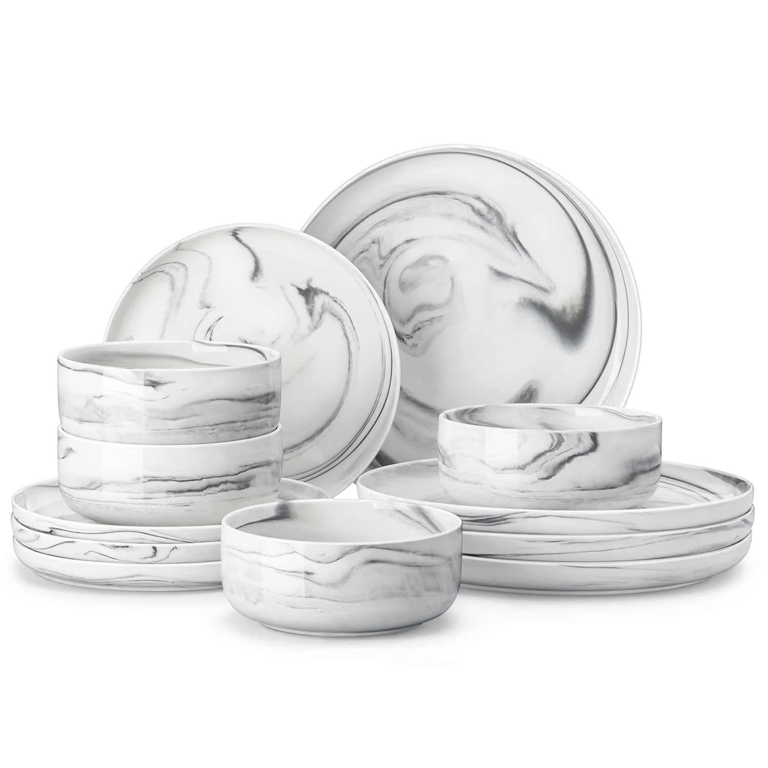 Luna Marble Blue 12 Piece Dinnerware Set - Image 21