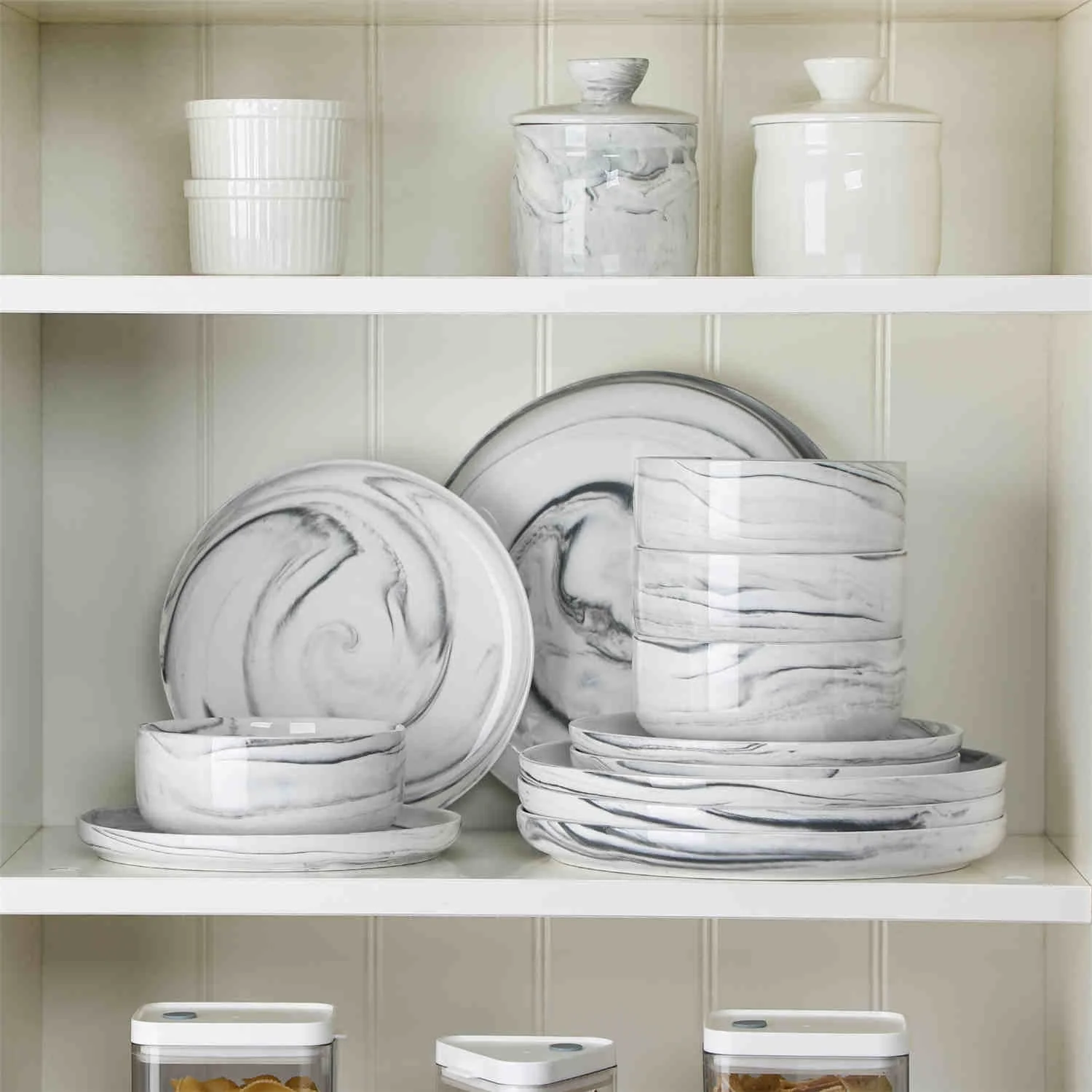 Luna Marble Blue 12 Piece Dinnerware Set - Image 26