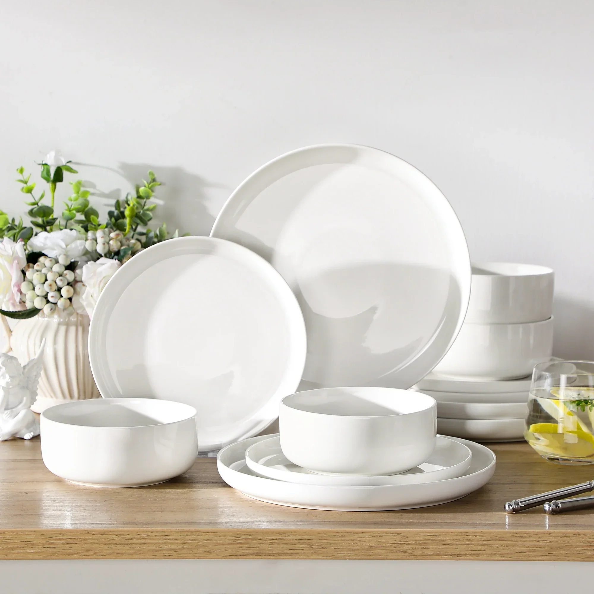 Luna Marble Blue 12 Piece Dinnerware Set - Image 32