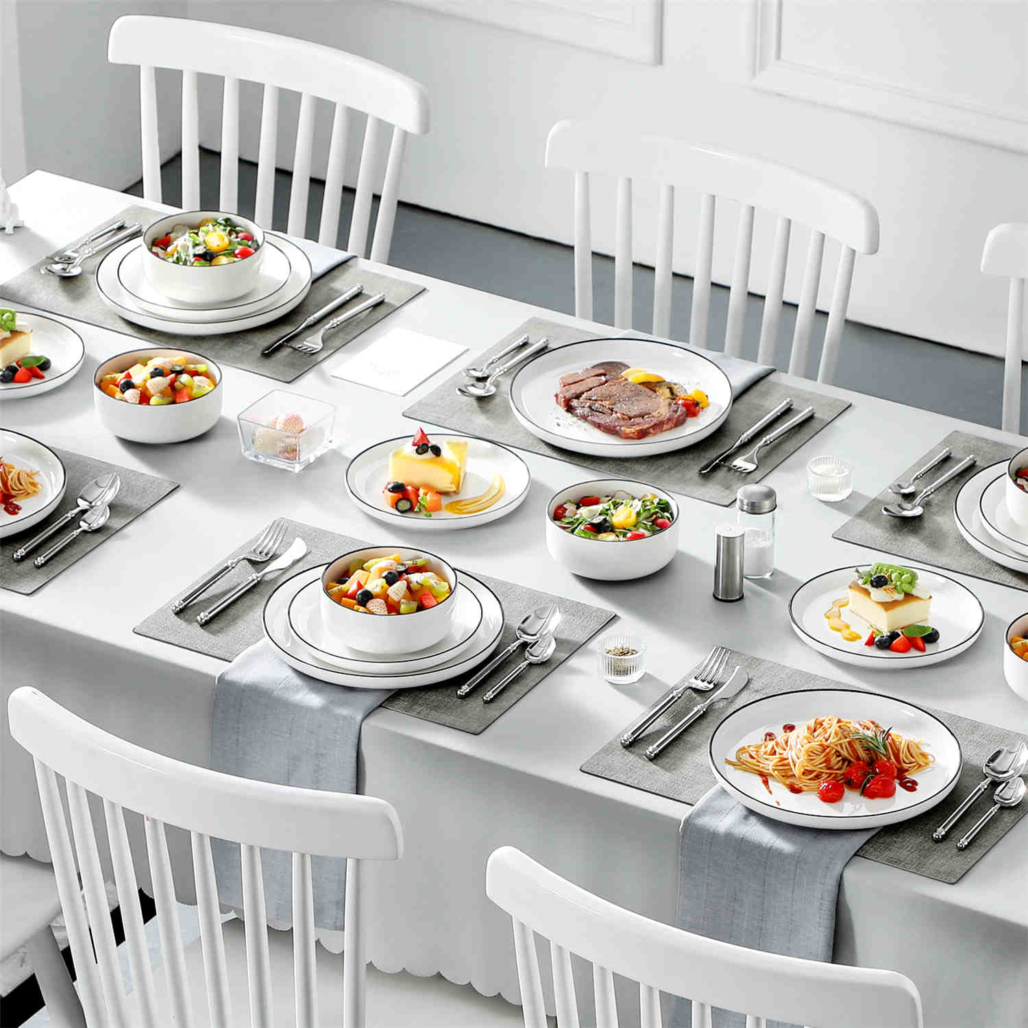 Luna Marble Blue 18 Piece Dinnerware Set - Image 23