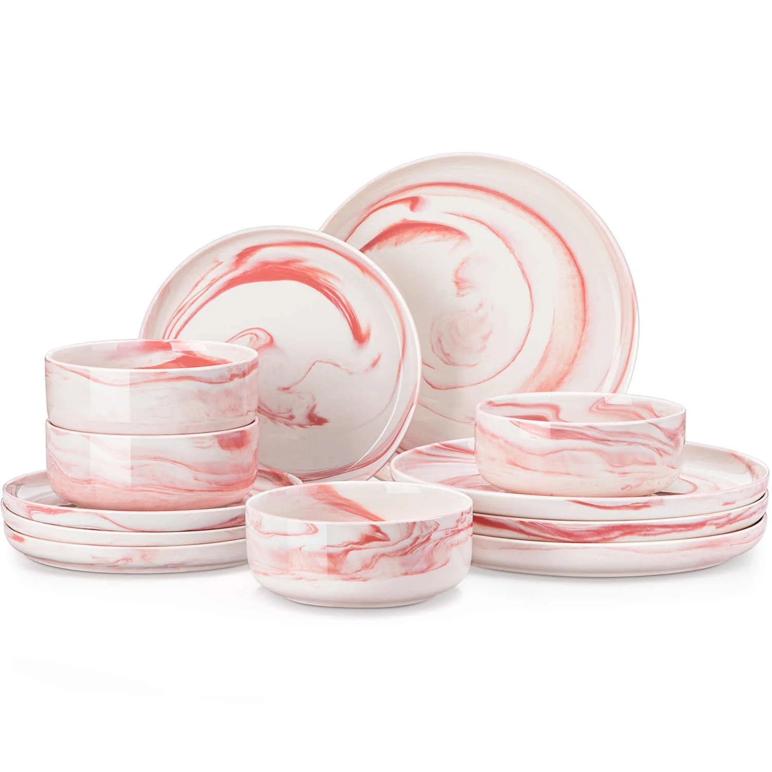 Luna Marble Grey 12 Piece Dinnerware Set - Image 30