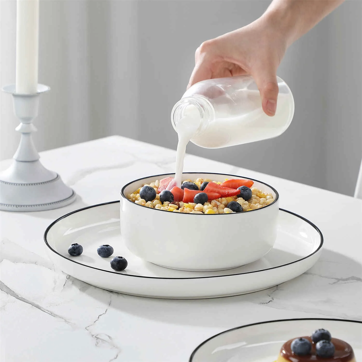 Luna Marble Grey 12 Piece Dinnerware Set - Image 42