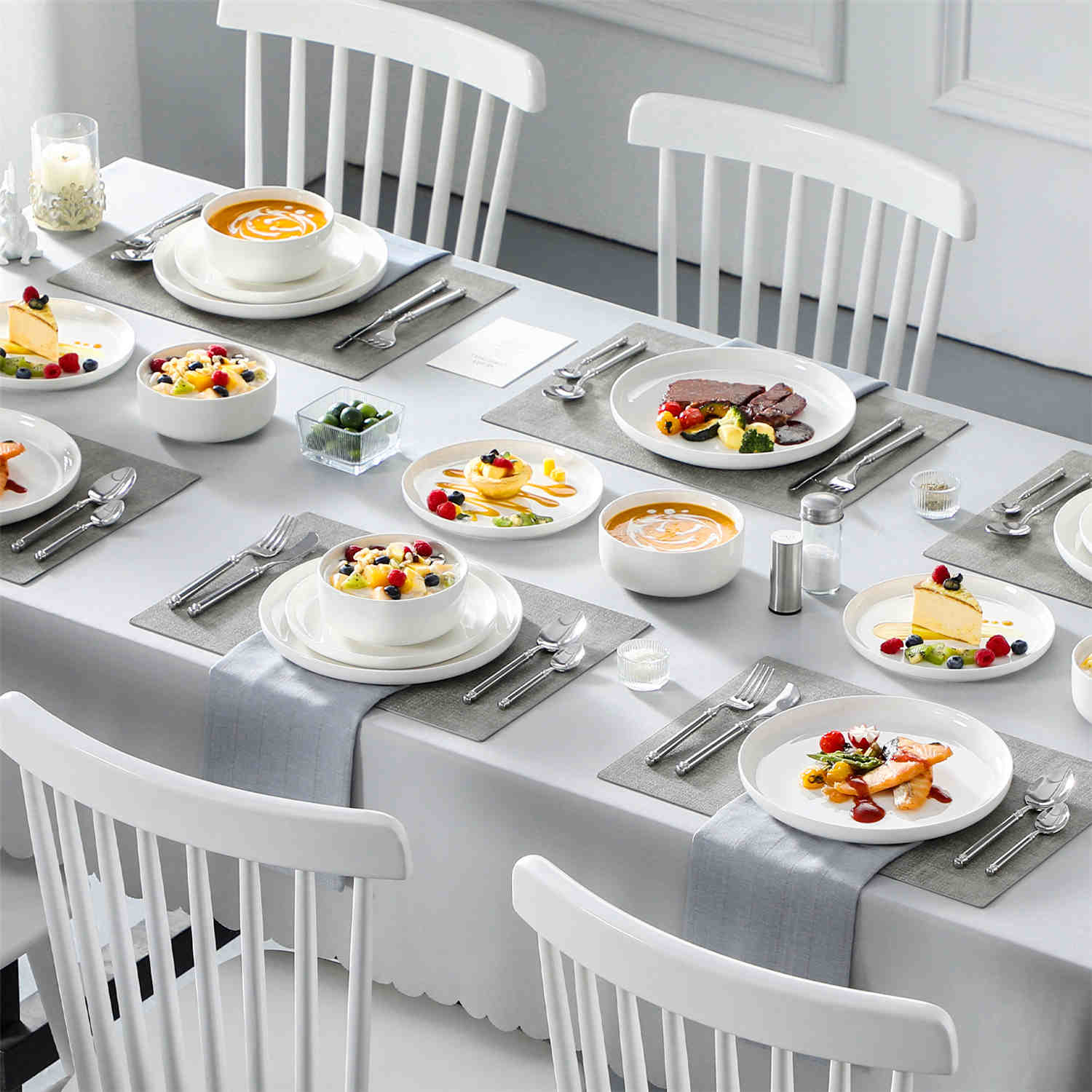 Luna Marble Grey 18 Piece Dinnerware Set - Image 14