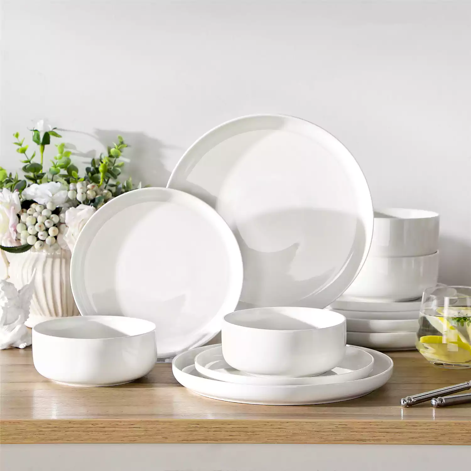 Luna Marble Grey 24 Piece Dinnerware Set for 8 - Image 6