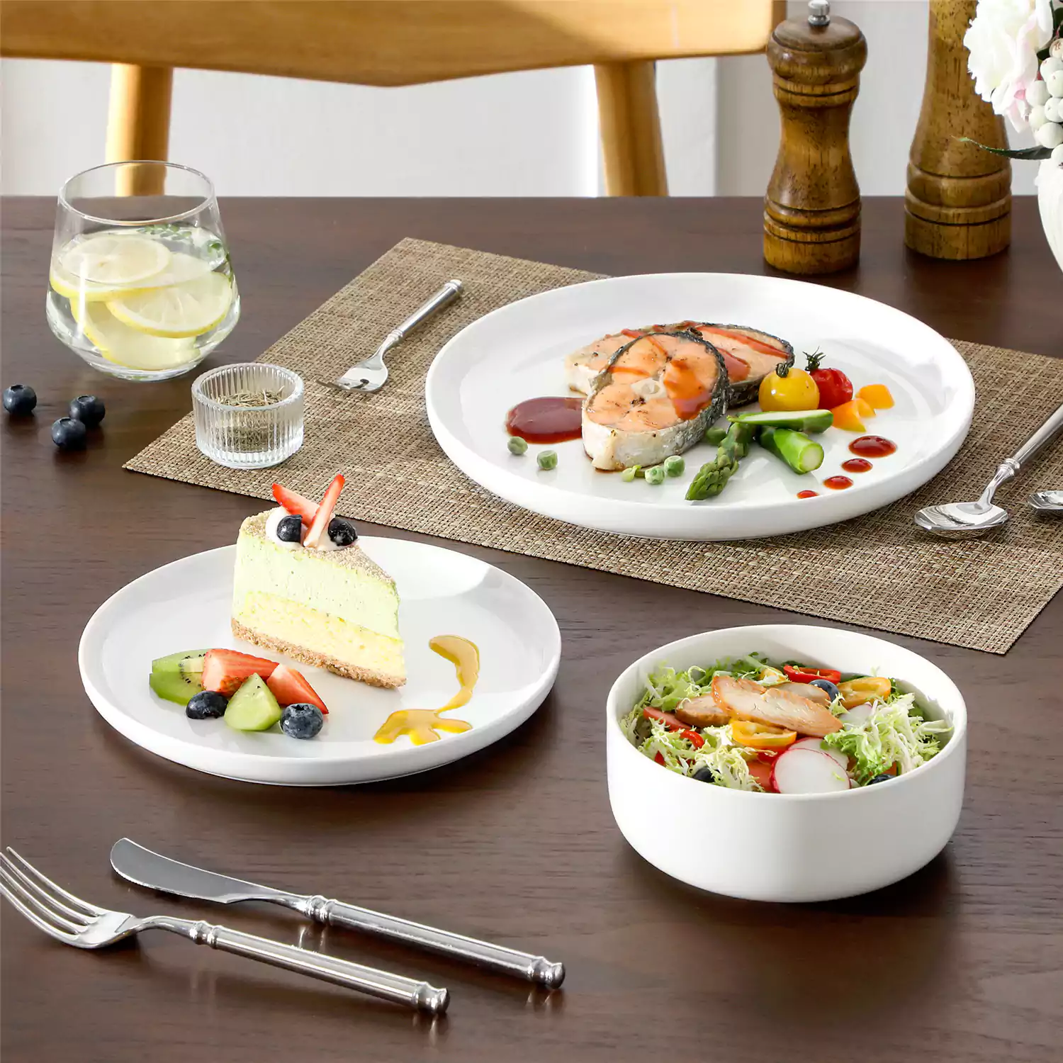 Luna Marble Grey 24 Piece Dinnerware Set for 8 - Image 7
