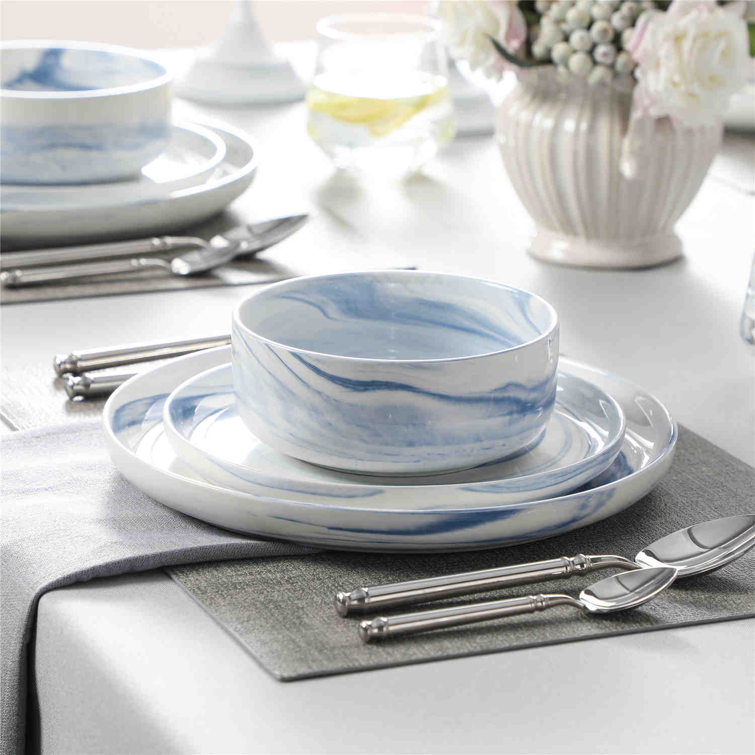 Luna Marble Pink 12 Piece Dinnerware Set - Image 12